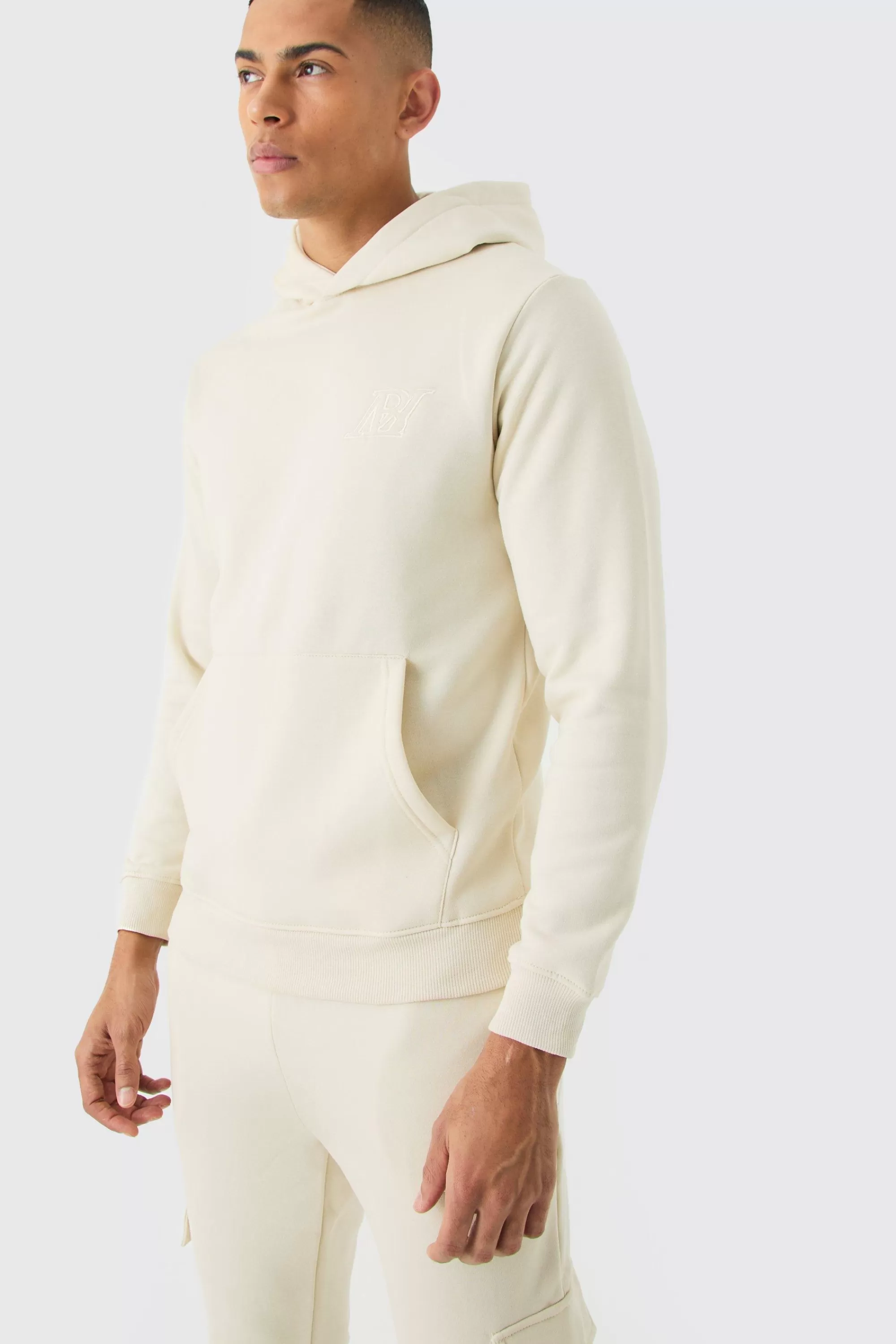 boohooMAN Slim Fit Embroidered Cargo Tracksuit | UK