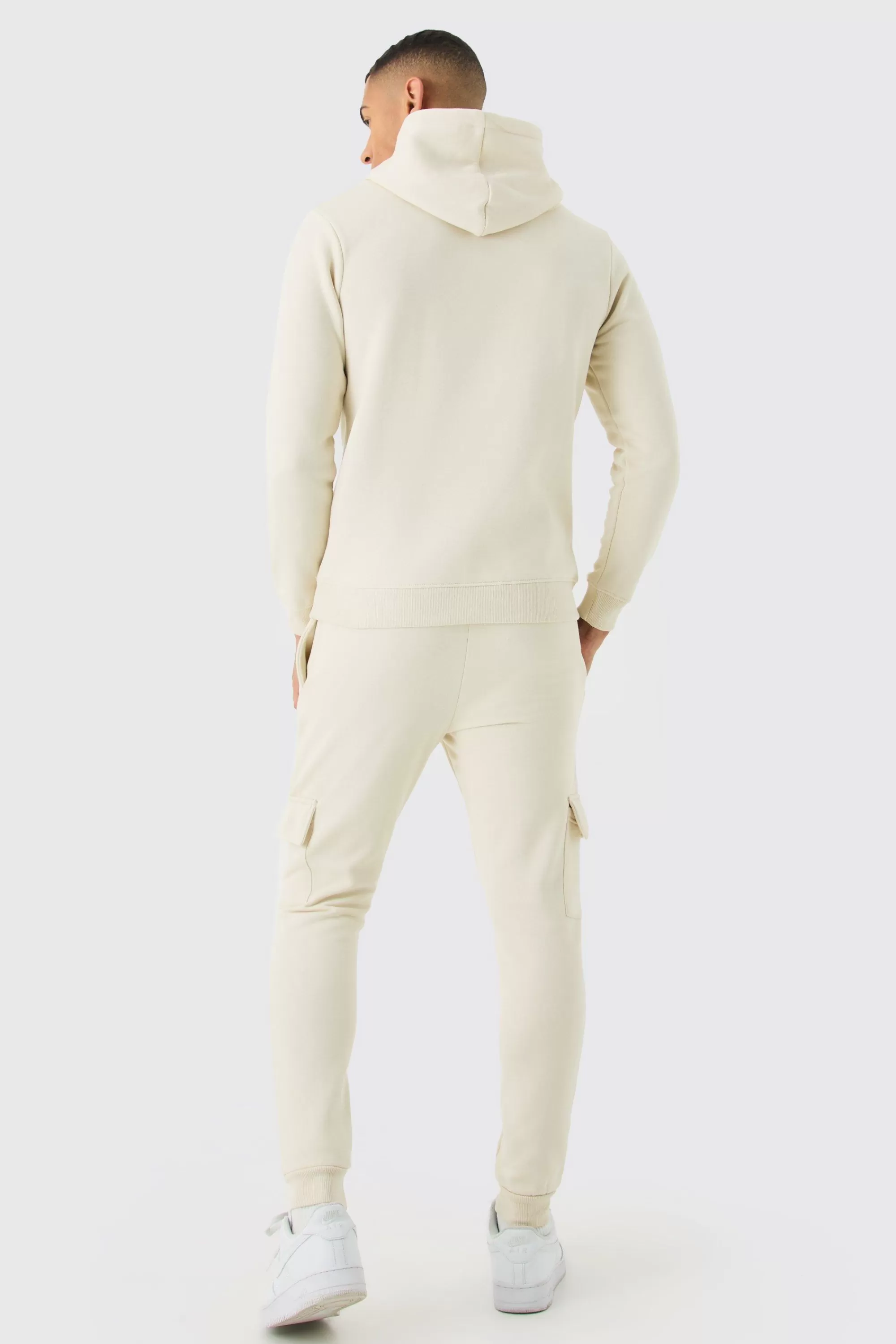 boohooMAN Slim Fit Embroidered Cargo Tracksuit | UK