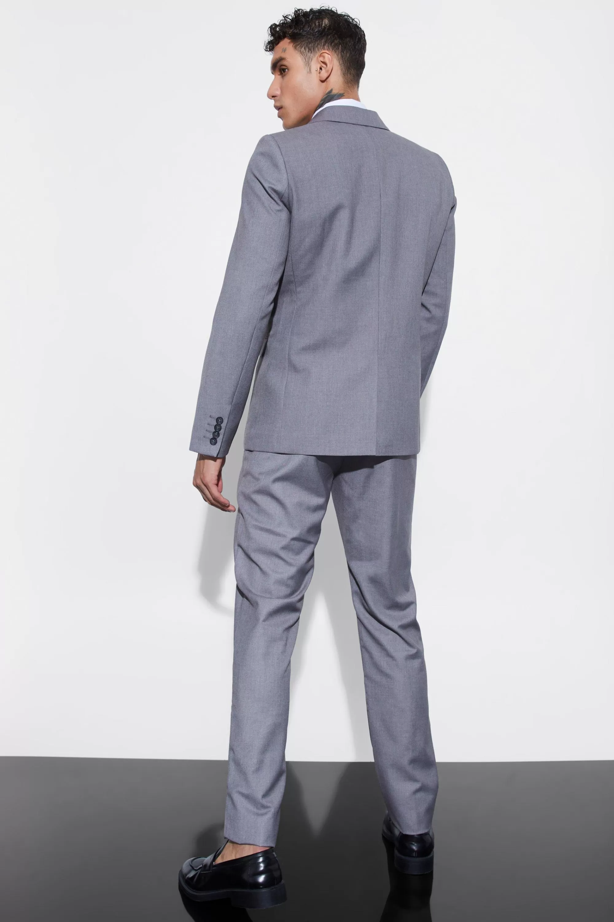 boohooMAN SLIM FIT GREY SUIT | UK