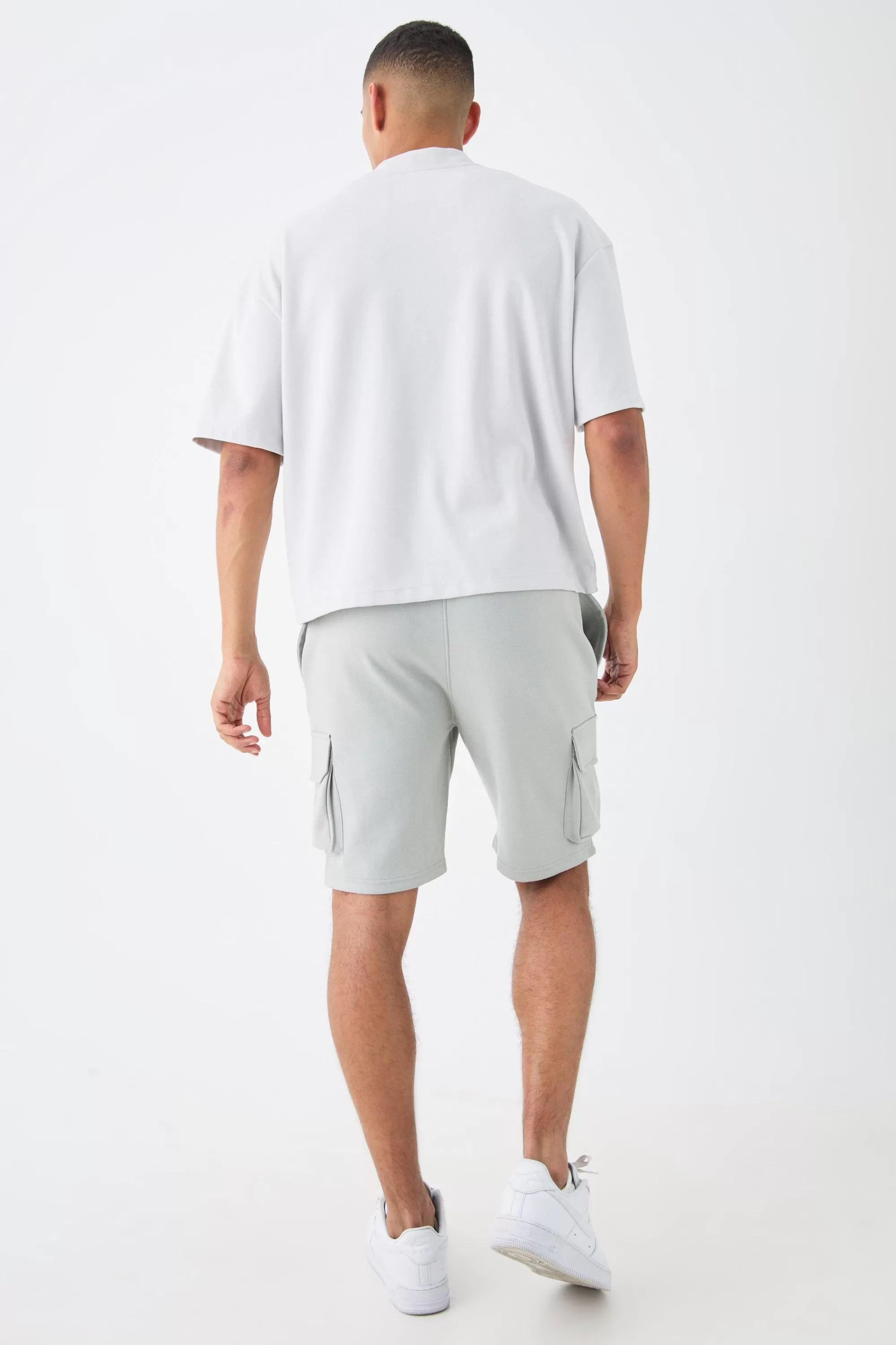 boohooMAN Slim Fit Interlock Pintuck Detail Cargo Shorts | UK