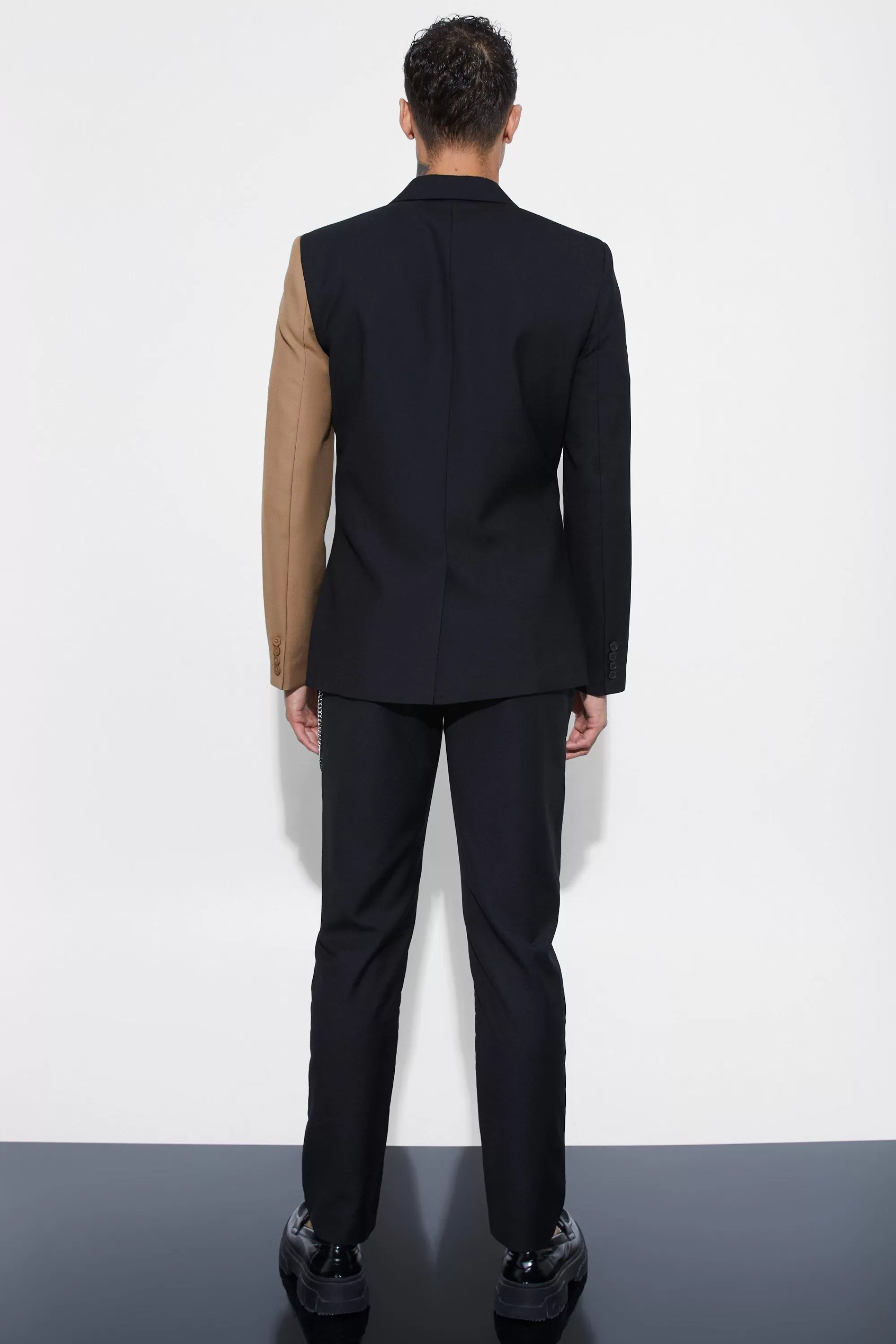 boohooMAN Slim Fit Panel Wrap Suit | UK