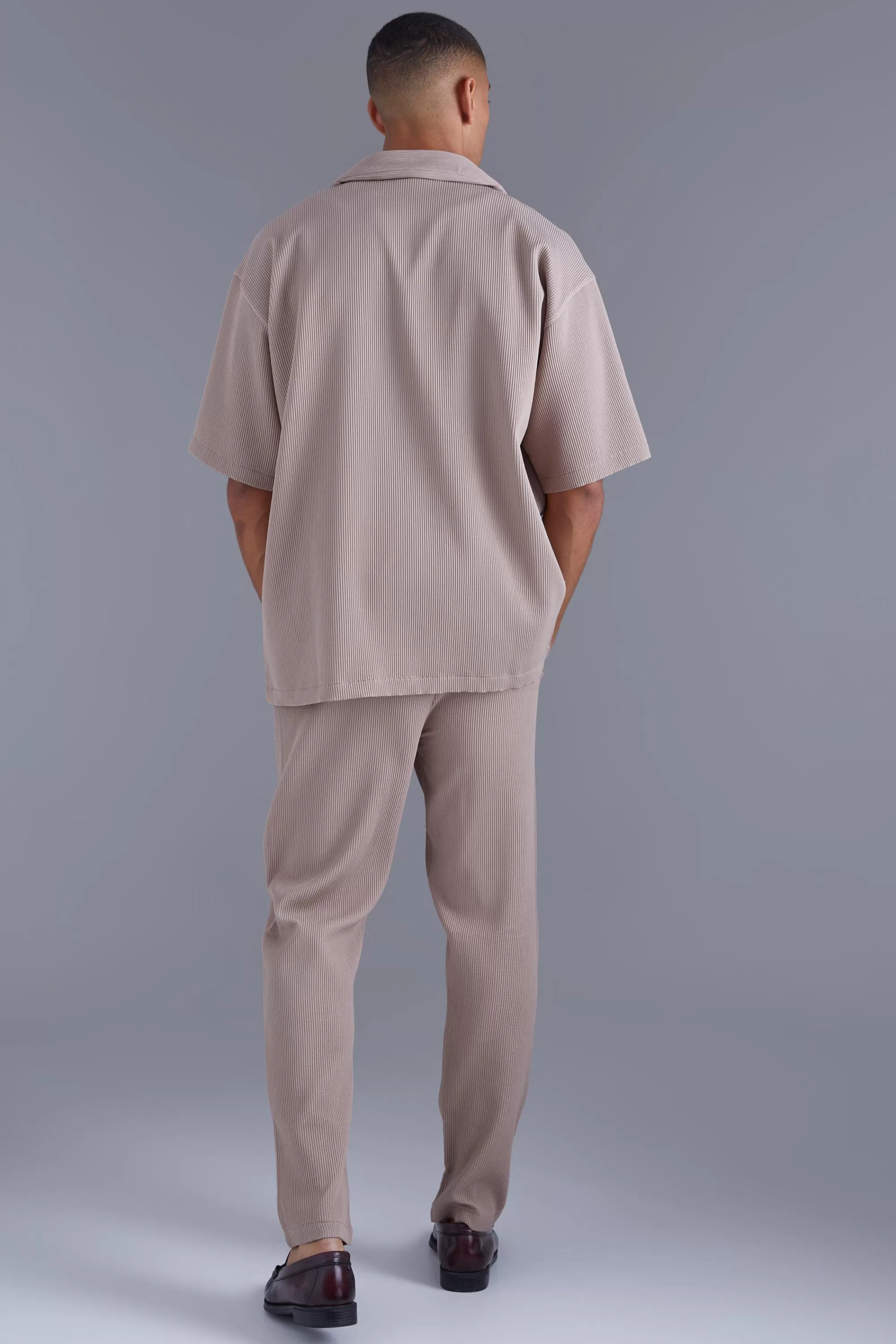 boohooMAN Slim Fit Pleated Trousers | UK
