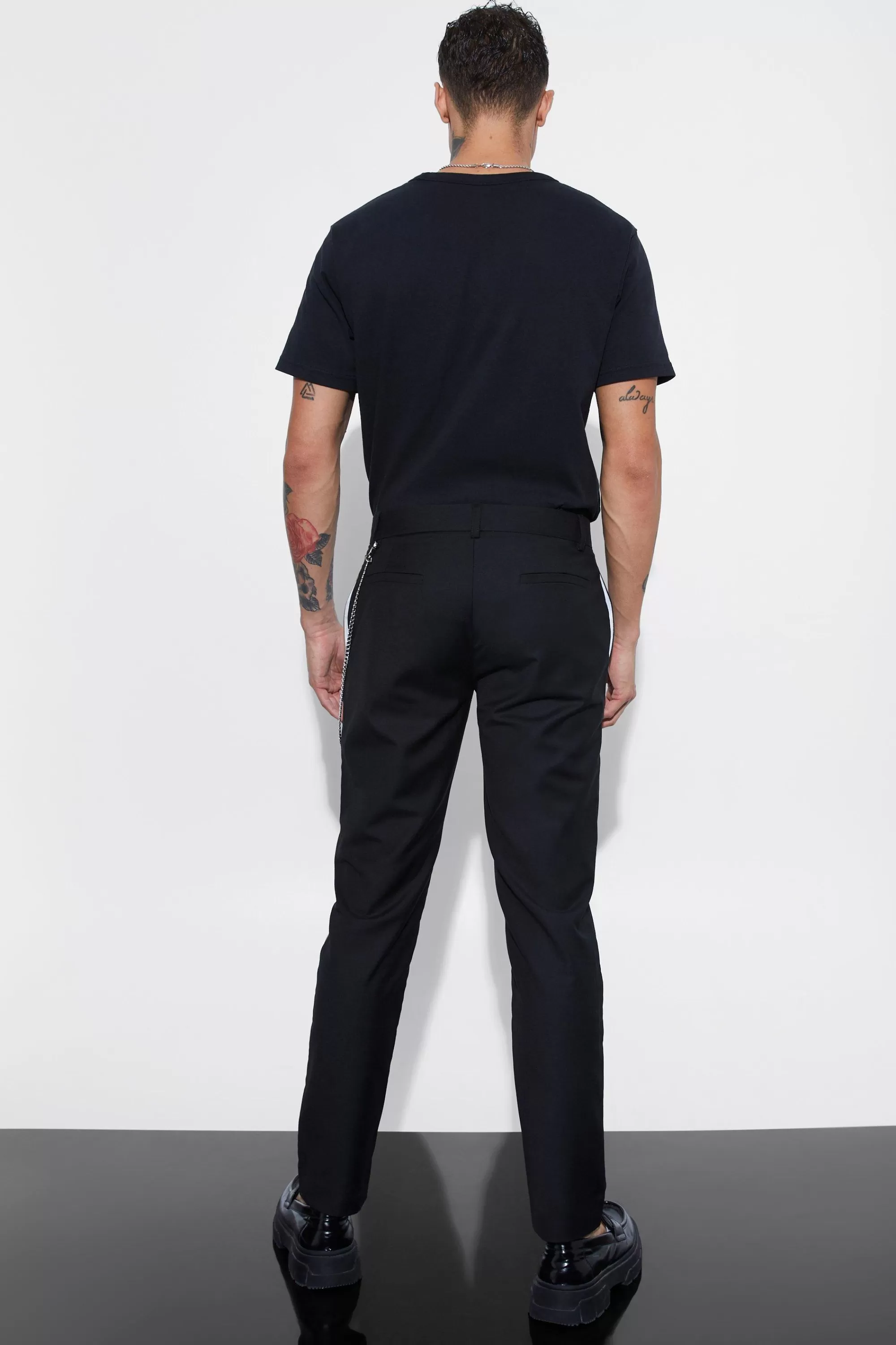 boohooMAN Slim Fit Side Panel Suit Trouser | UK