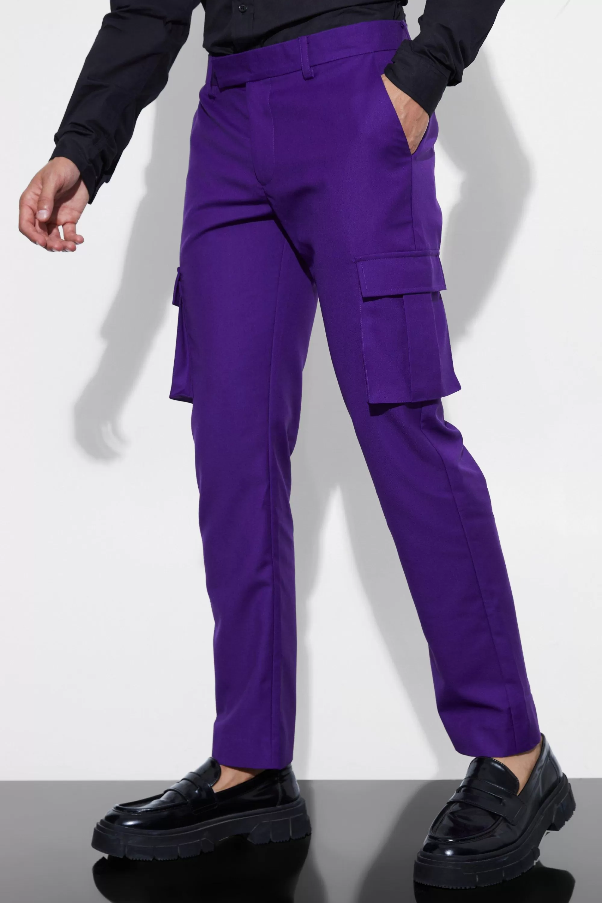 boohooMAN Slim Fit Tailored Cargo Trouser | UK