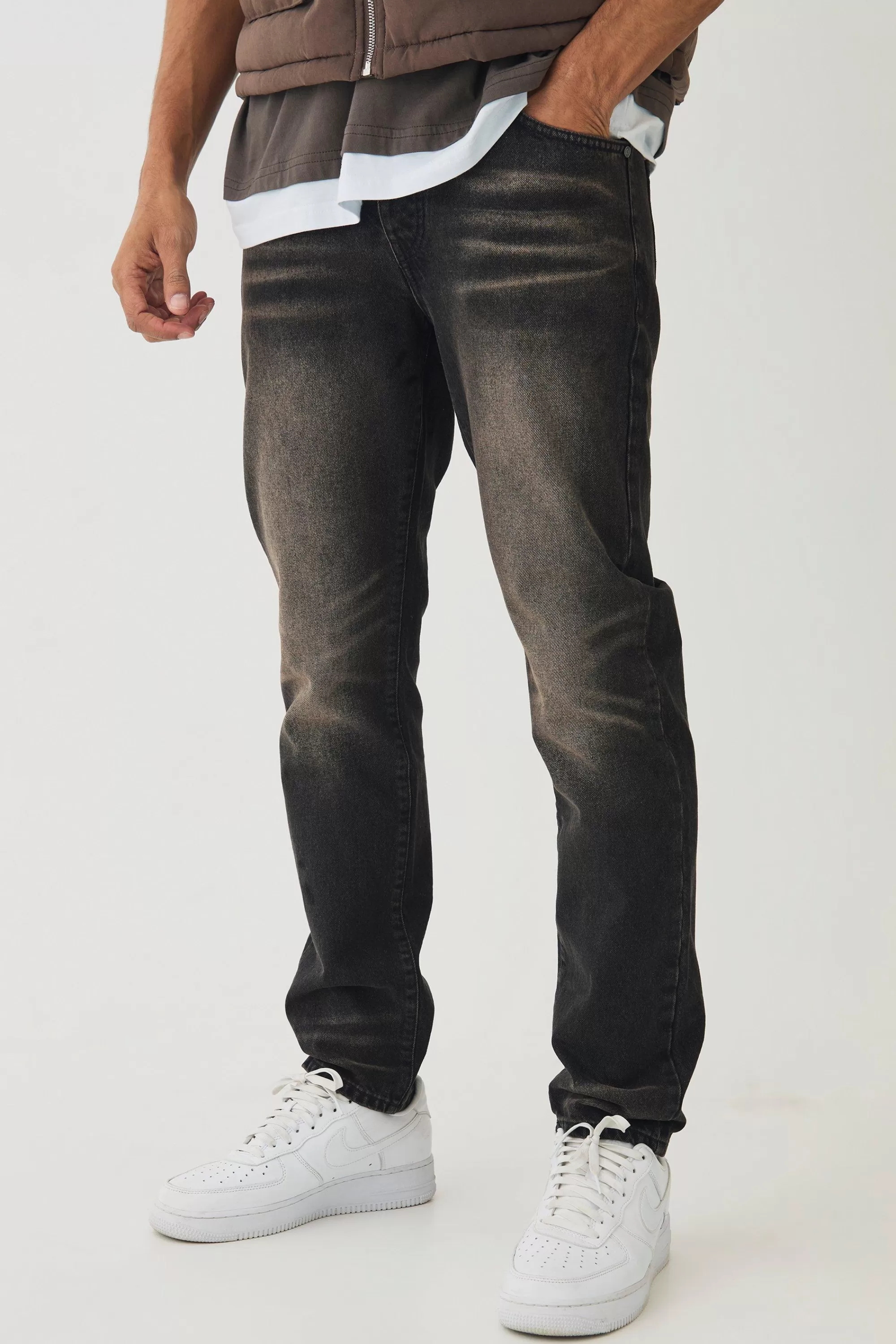 boohooMAN Slim Fit Tinted Jeans | UK