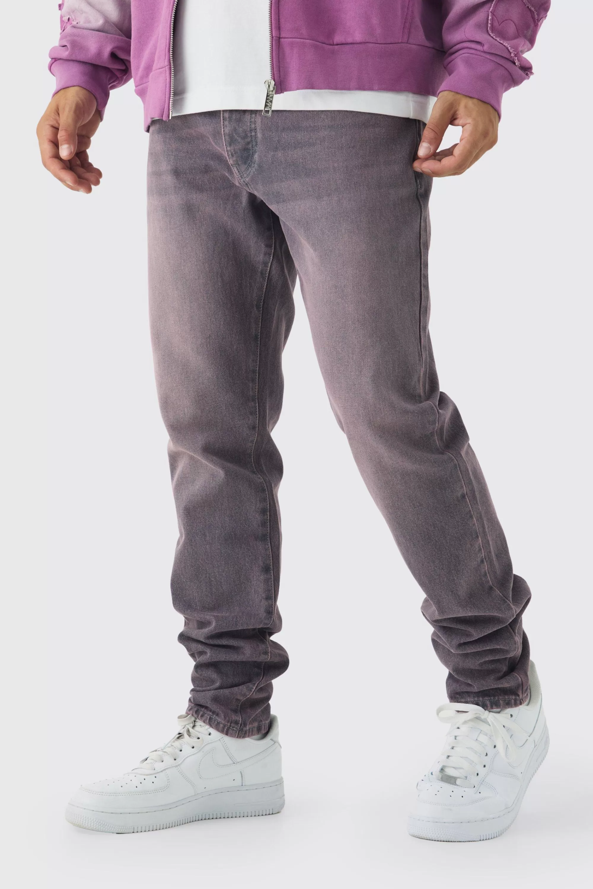 boohooMAN Slim Fit Washed Tinted Jeans | UK