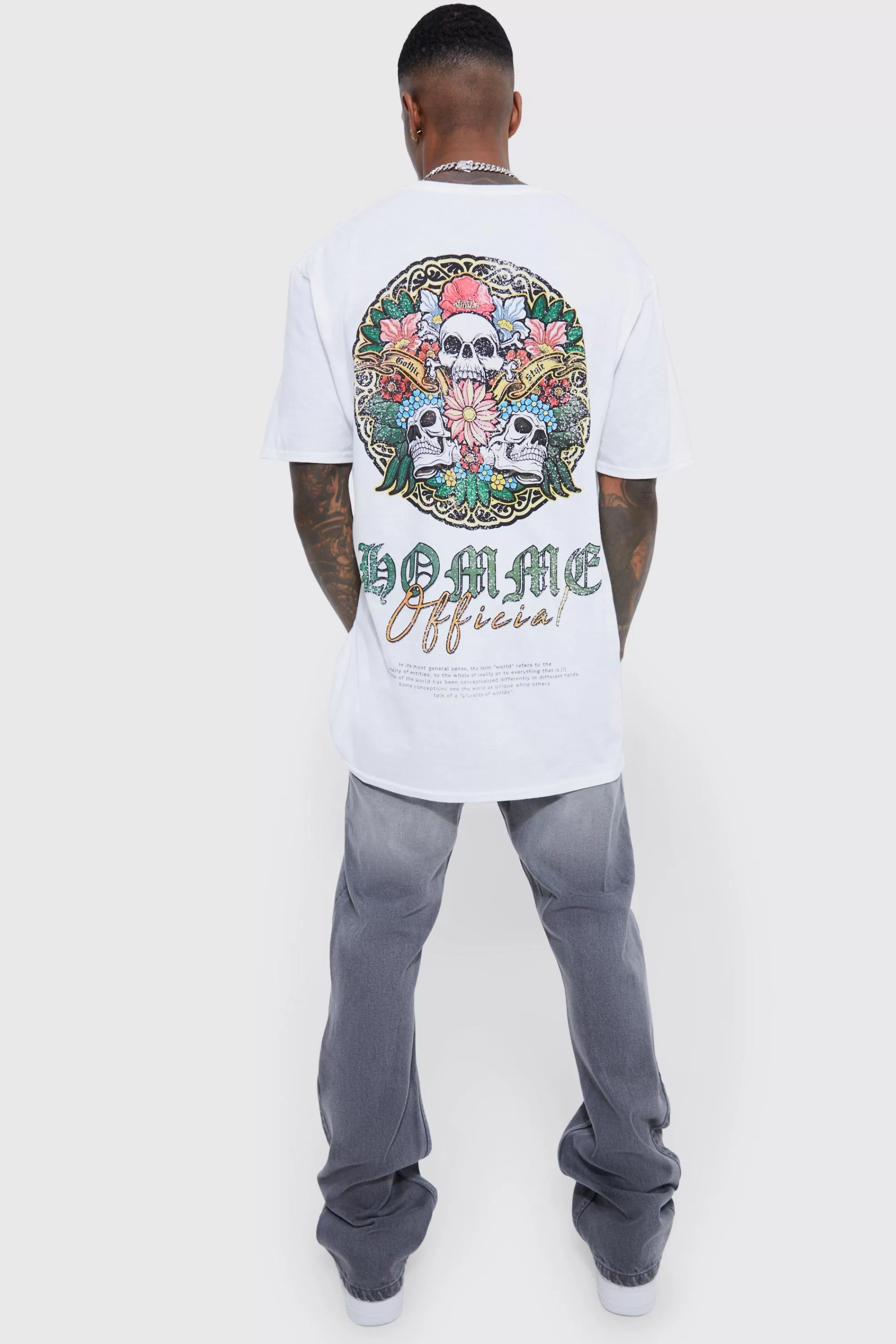 boohooMAN Slim Flare Rip And Repair Jeans | UK