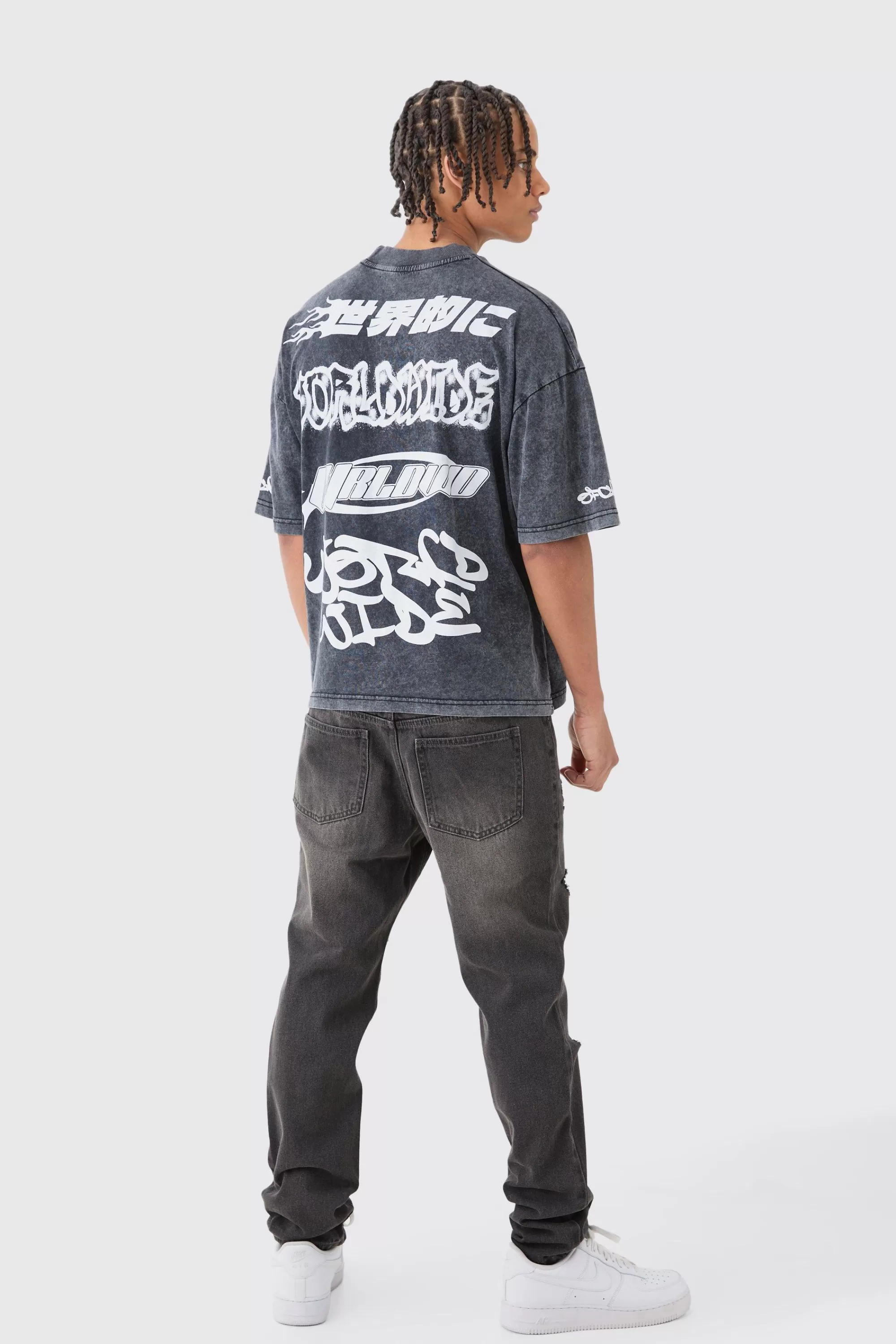 boohooMAN Slim Rigid All Over Rip Jean In | UK