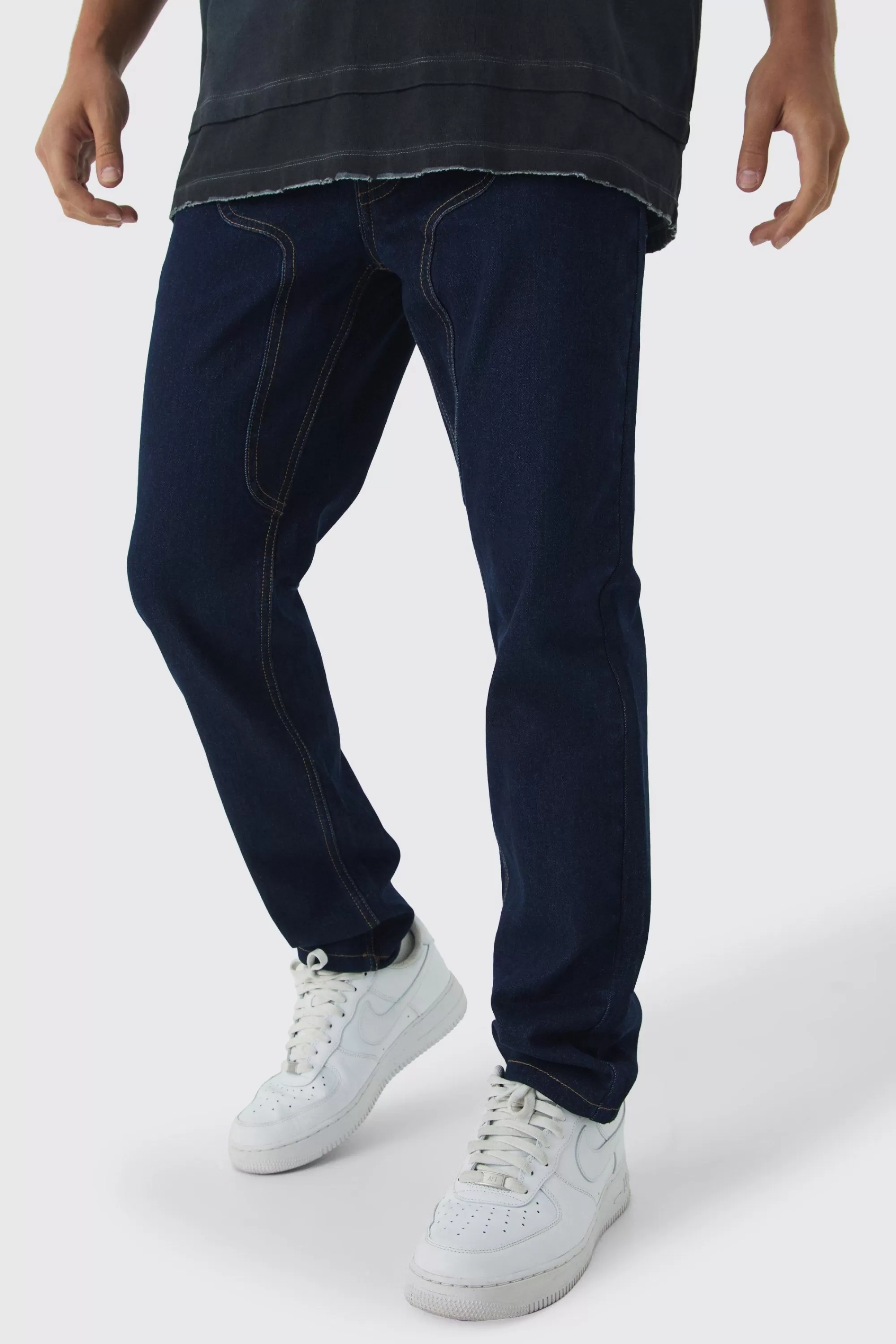 boohooMAN Slim Rigid Carpenter Denim Jeans | UK