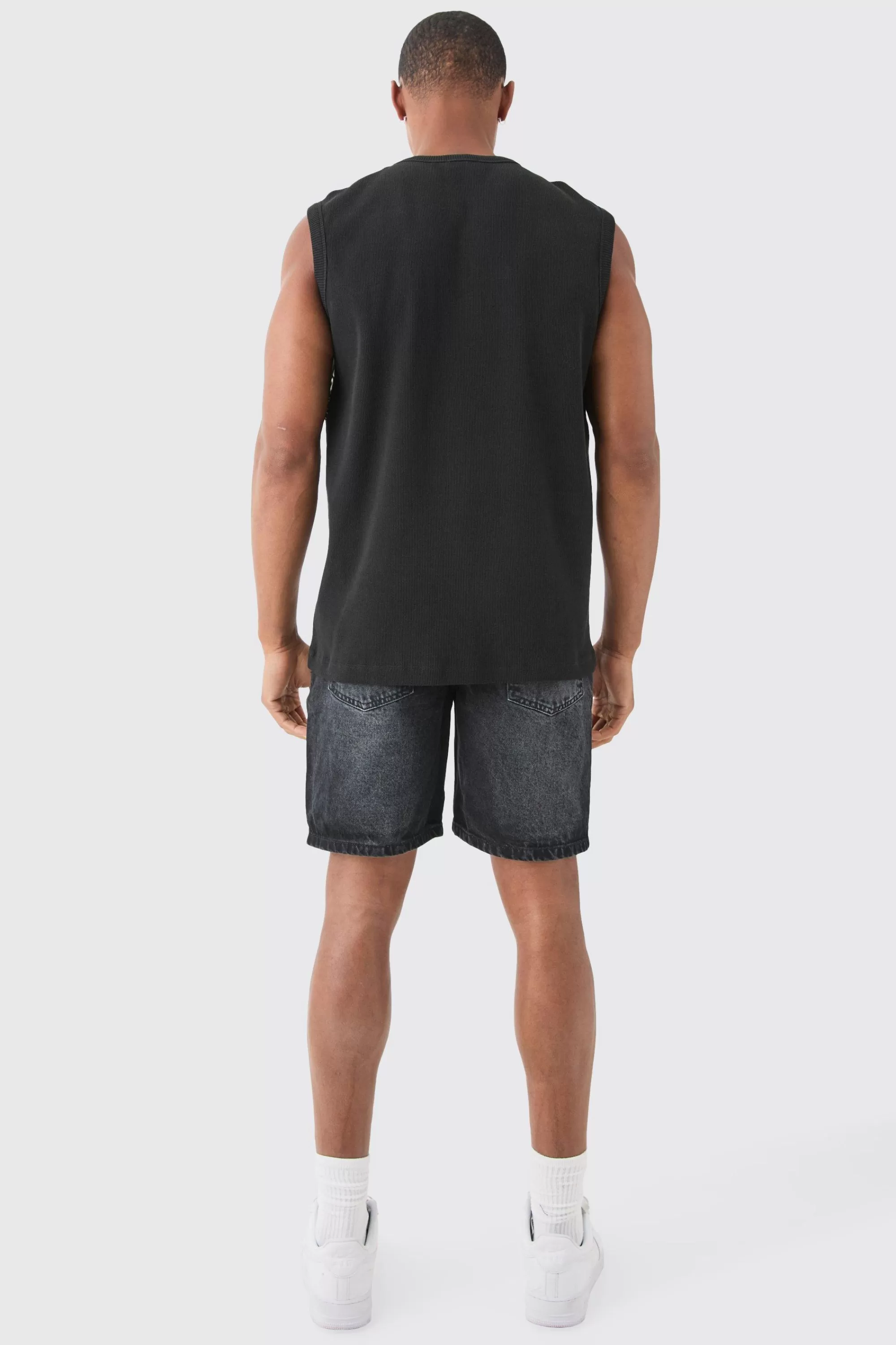 boohooMAN Slim Rigid Denim Shorts In | UK