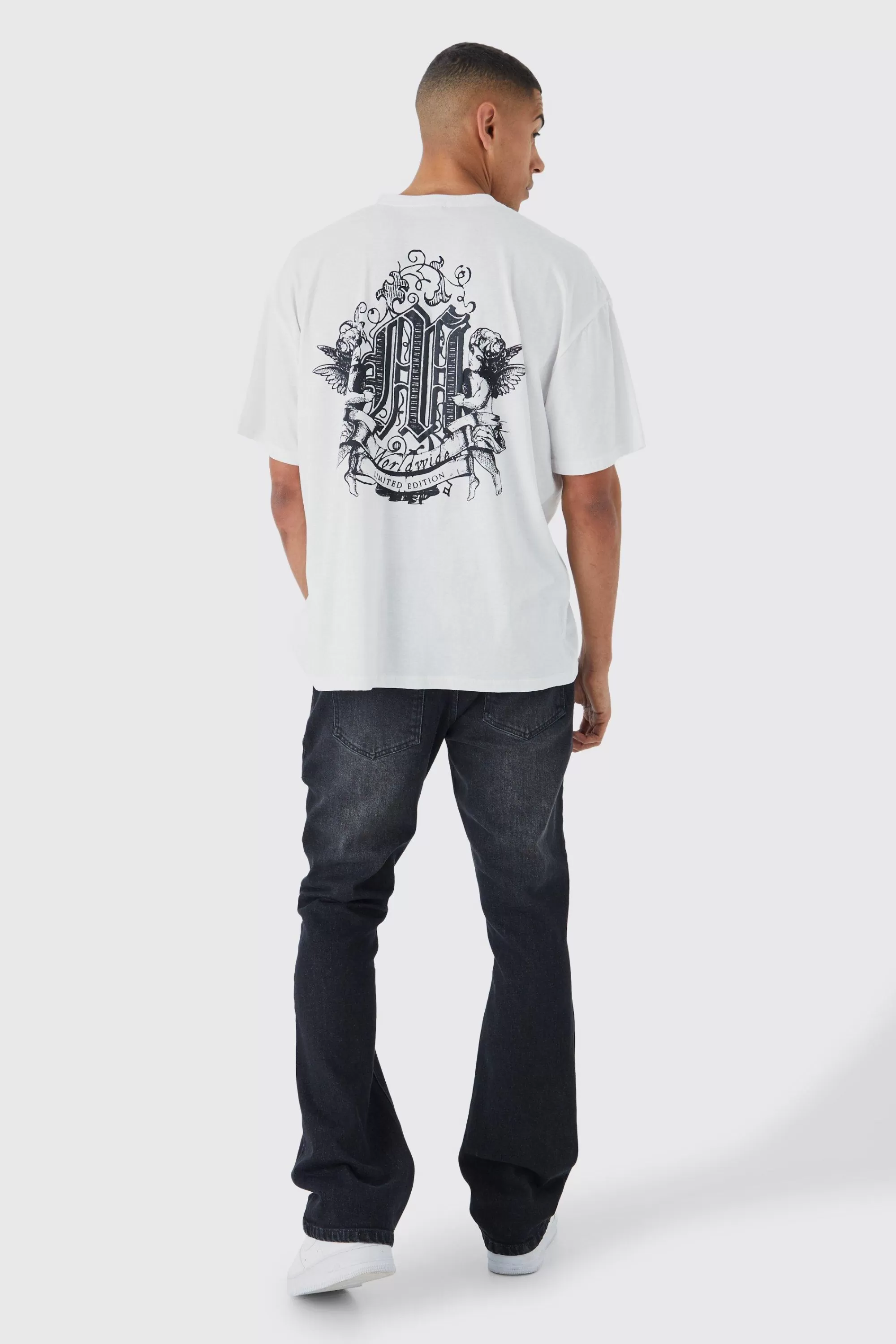 boohooMAN Slim Rigid Flare 3d Pocket Jeans In | UK