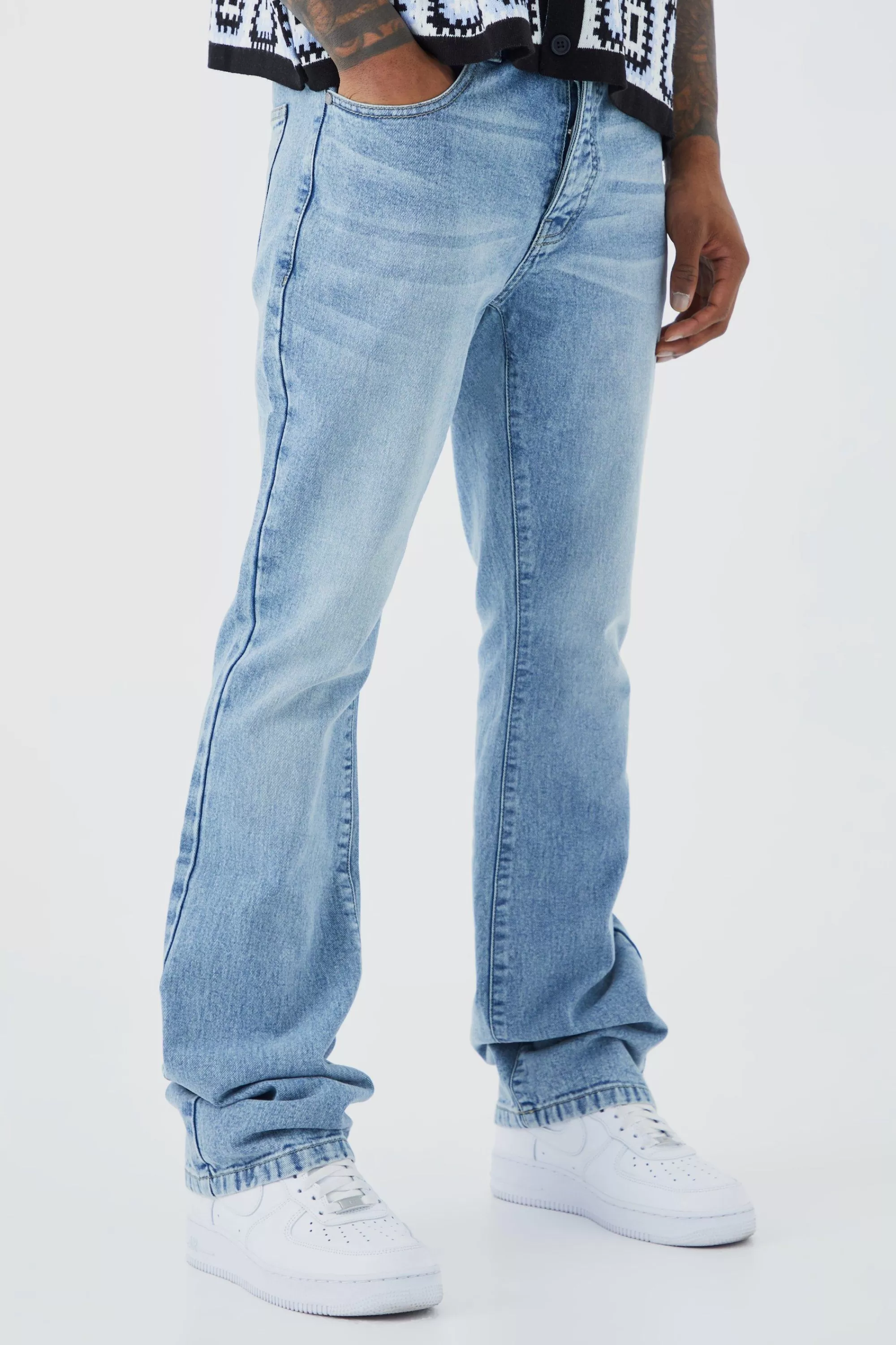 boohooMAN Slim Rigid Flare Jean | UK