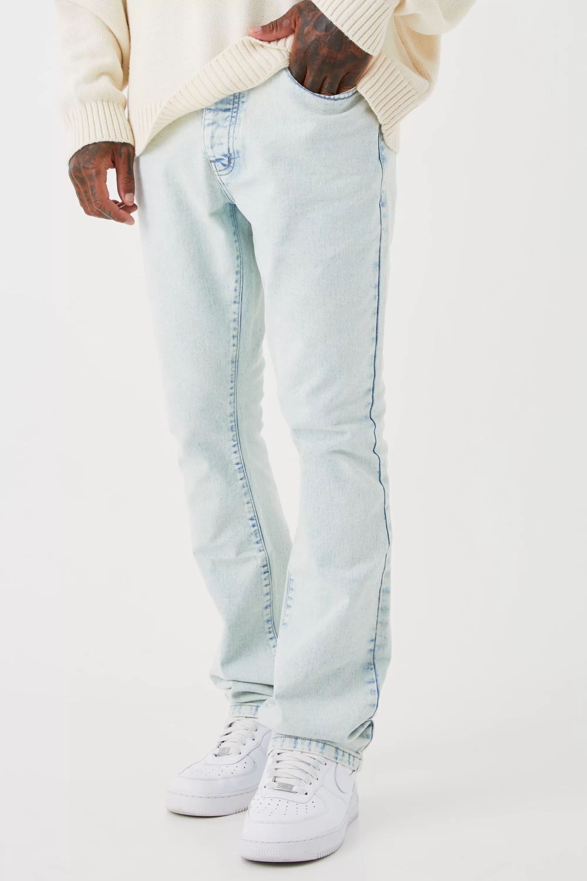 boohooMAN Slim Rigid Flare Jean | UK