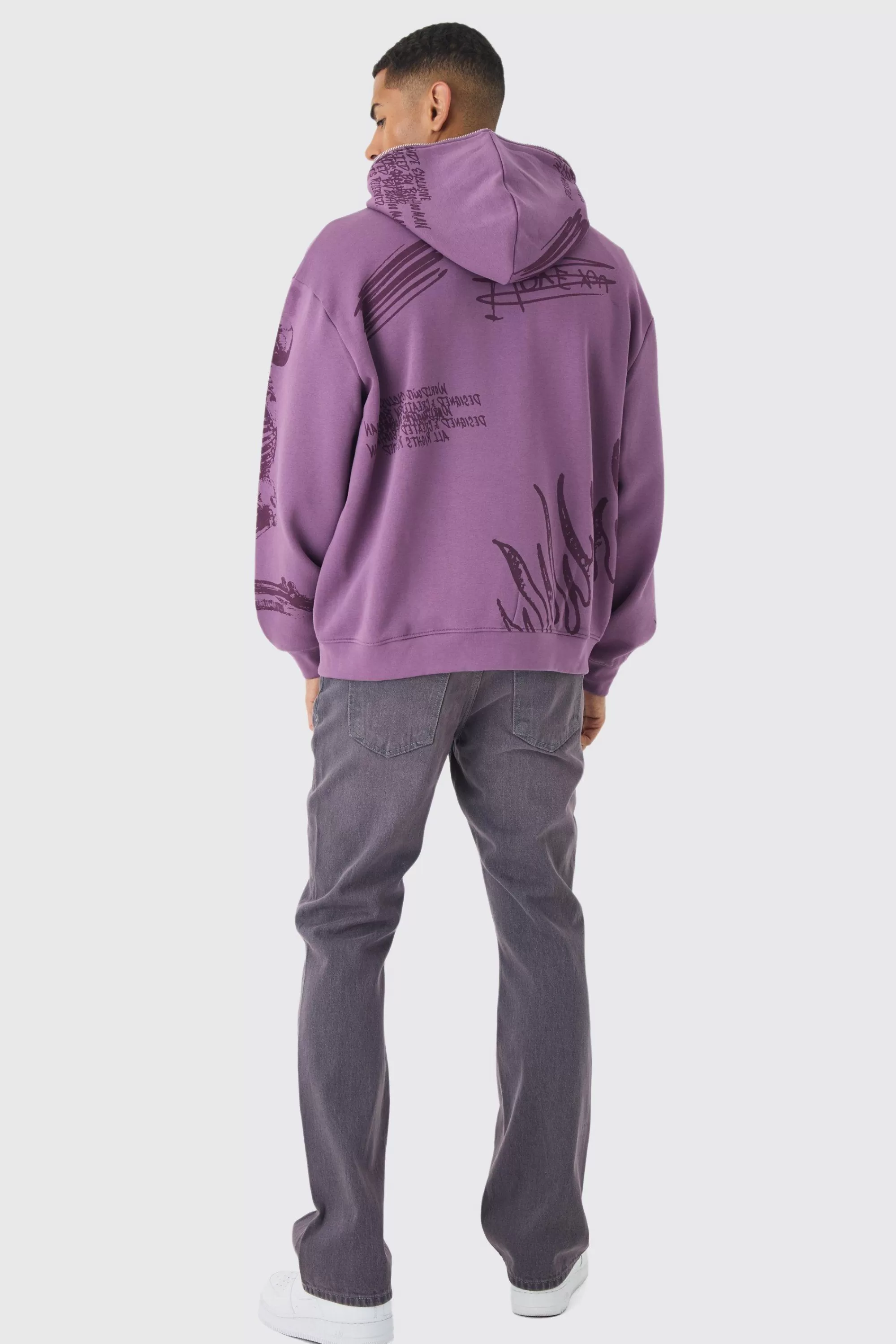 boohooMAN Slim Rigid Flare Pintuck Denim Jeans | UK