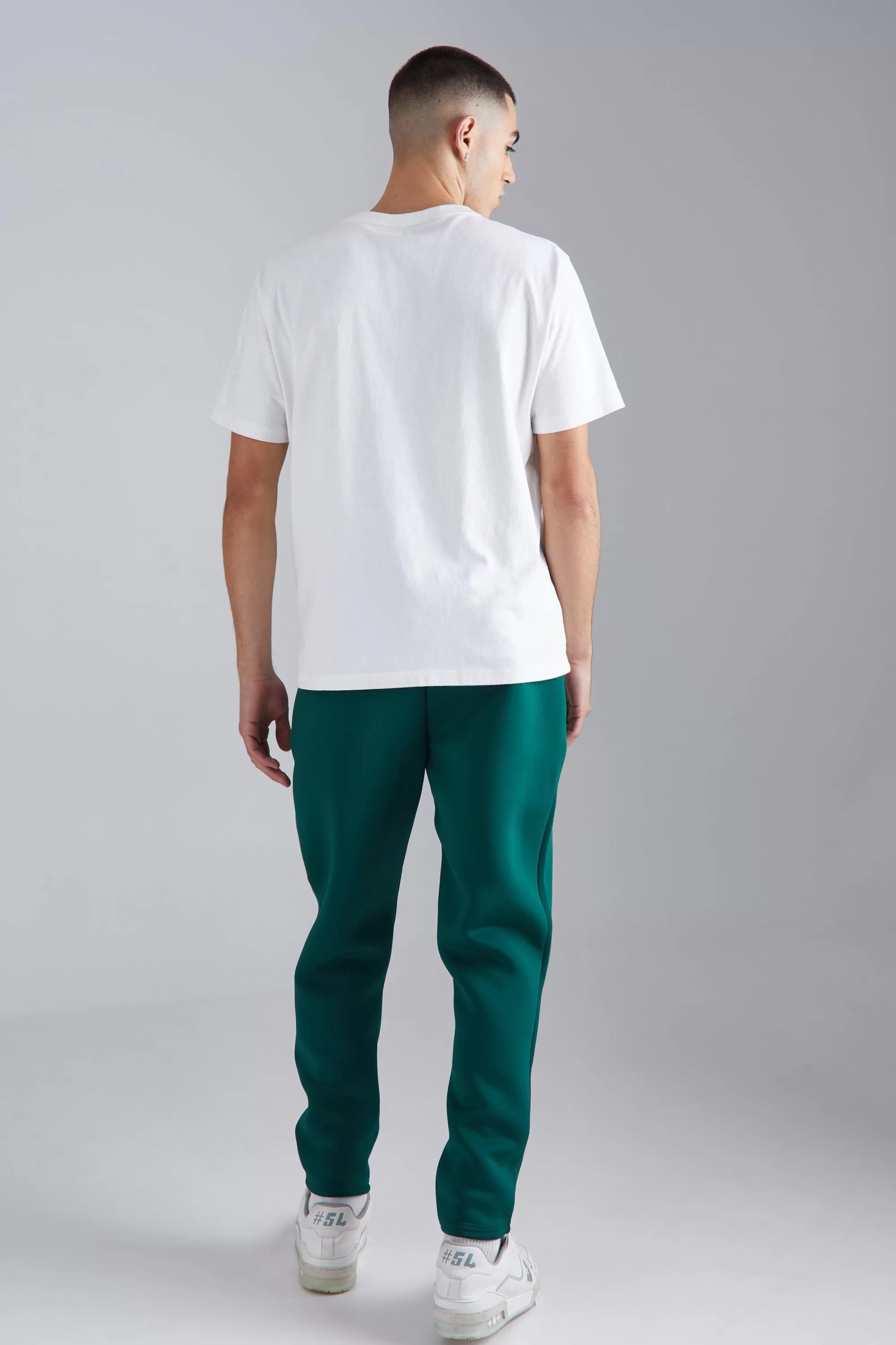 boohooMAN Slim Tapered Bonded Scuba Jogger | UK