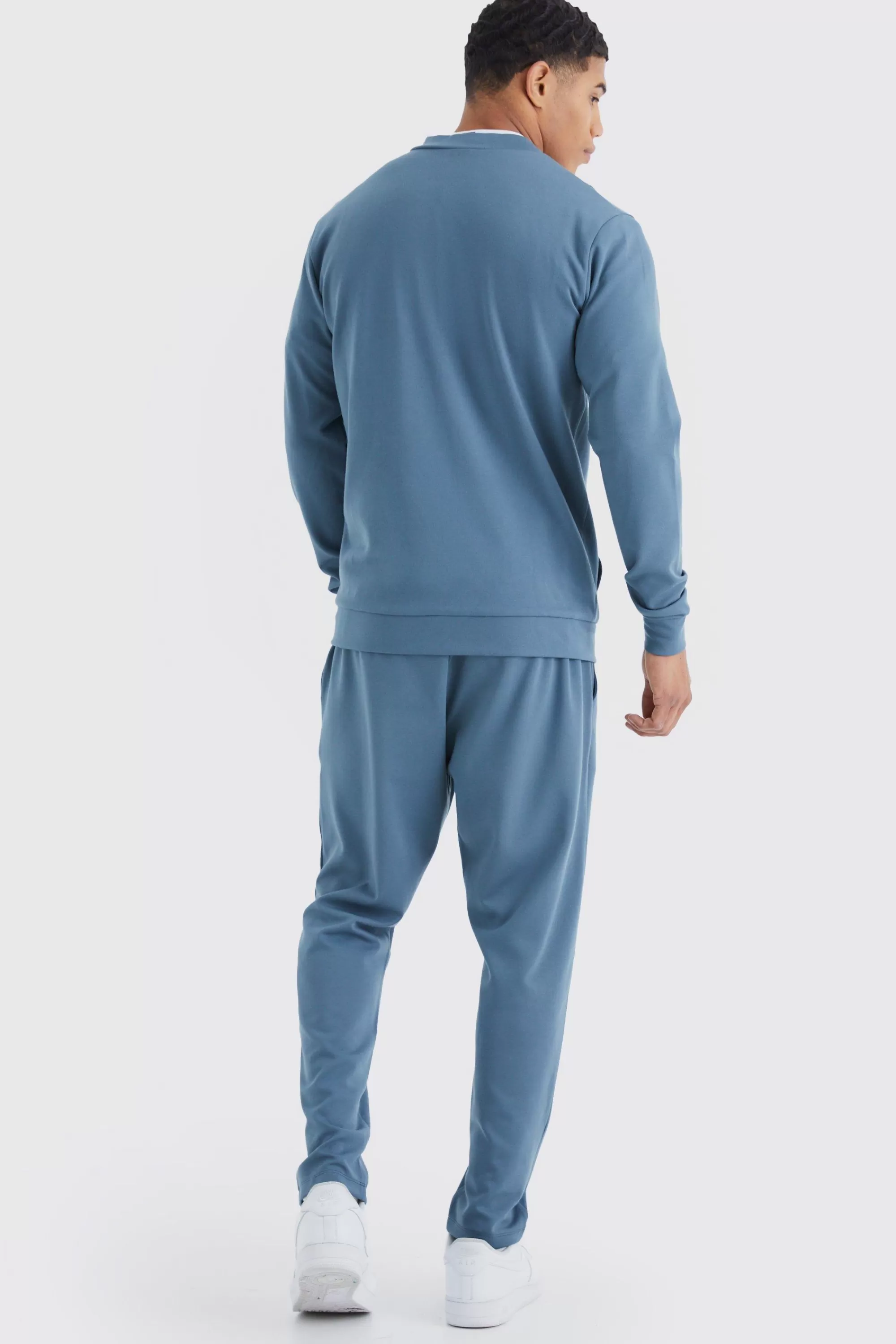 boohooMAN Slim Tapered Elastic Waist Pintuck Crop Jogger | UK