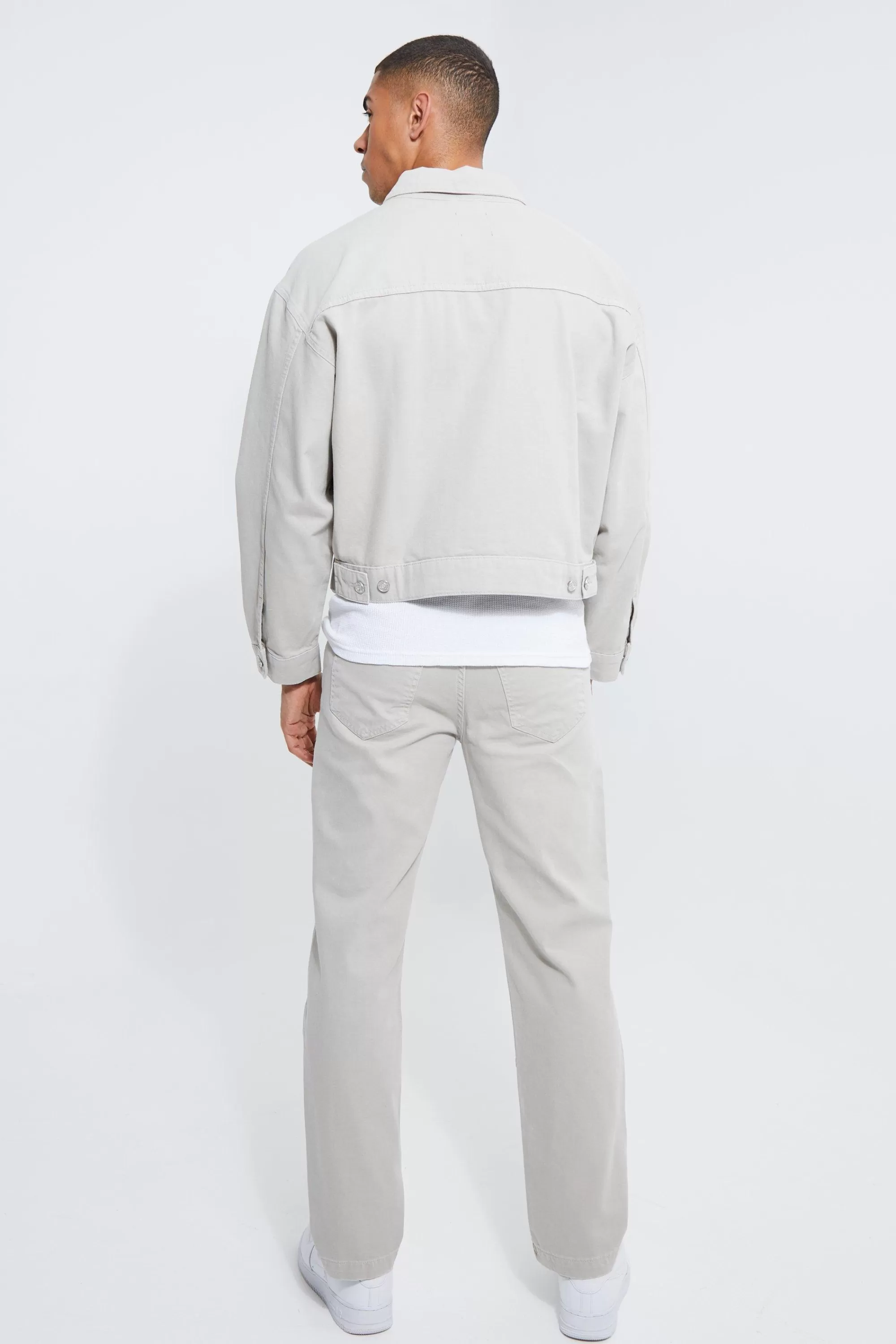 boohooMAN Overdyed Denim Jacket And Jeans Set | UK