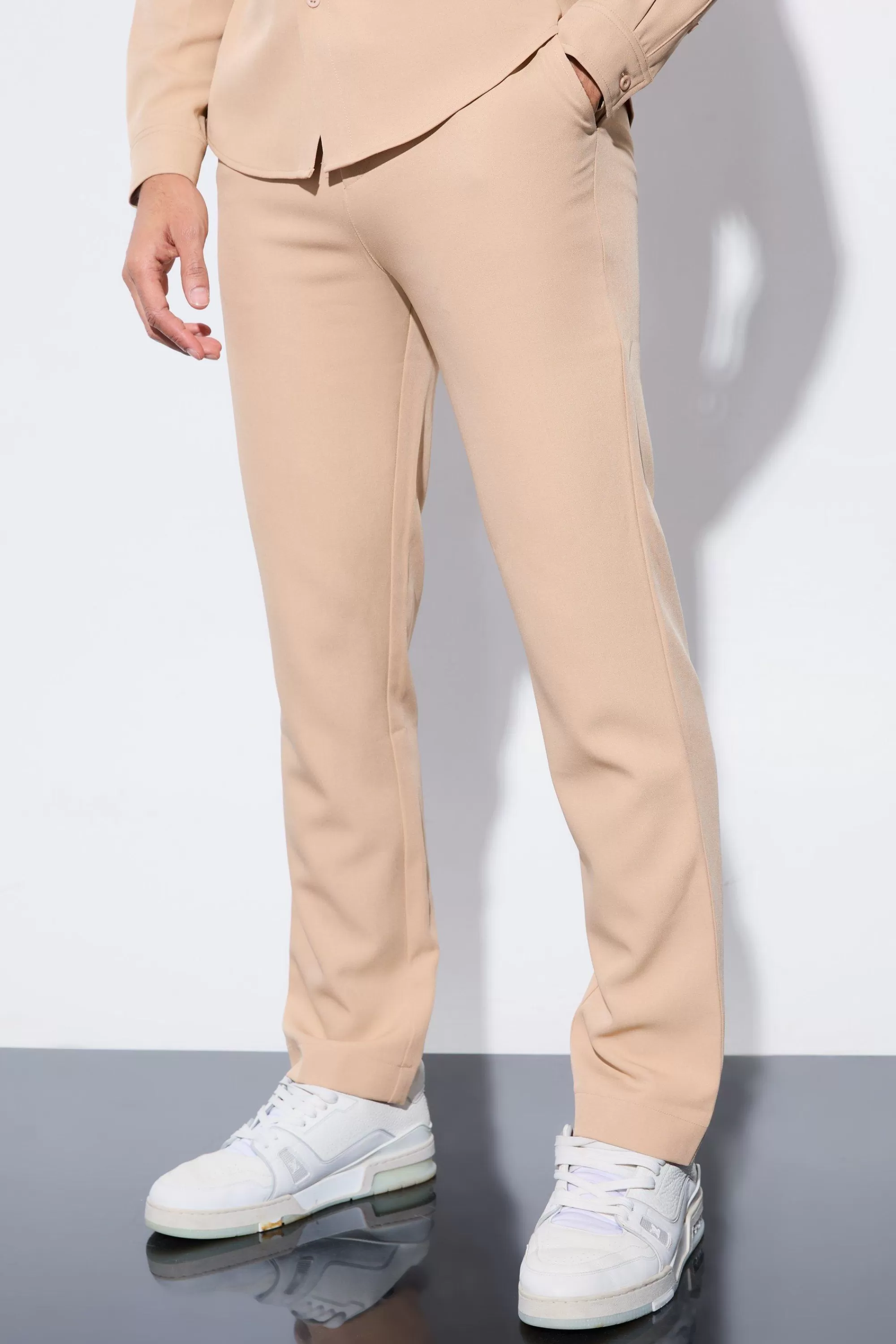 boohooMAN Straight Fixed Waist Tailored Trouser | UK
