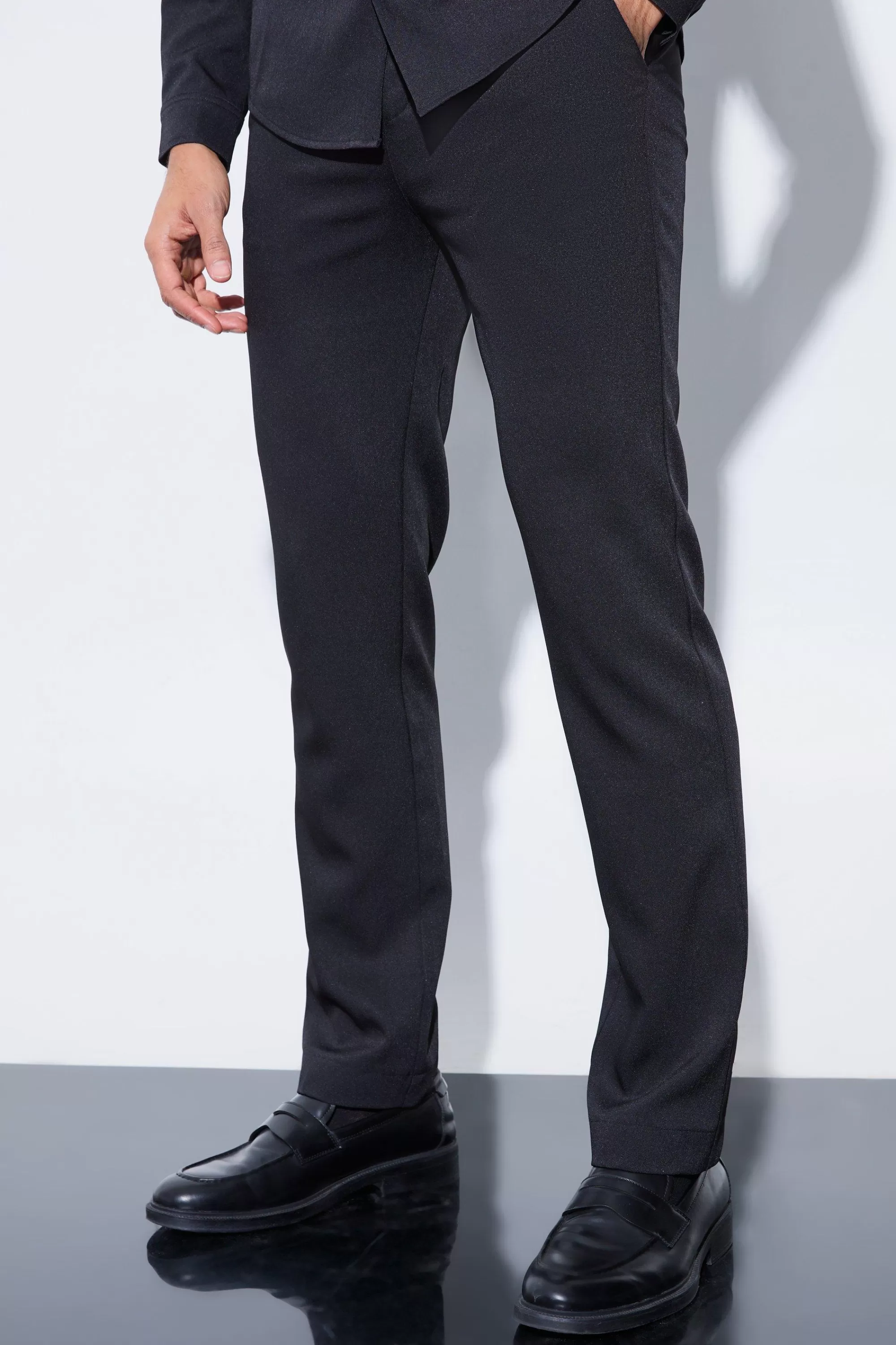 boohooMAN Straight Fixed Waist Tailored Trouser | UK