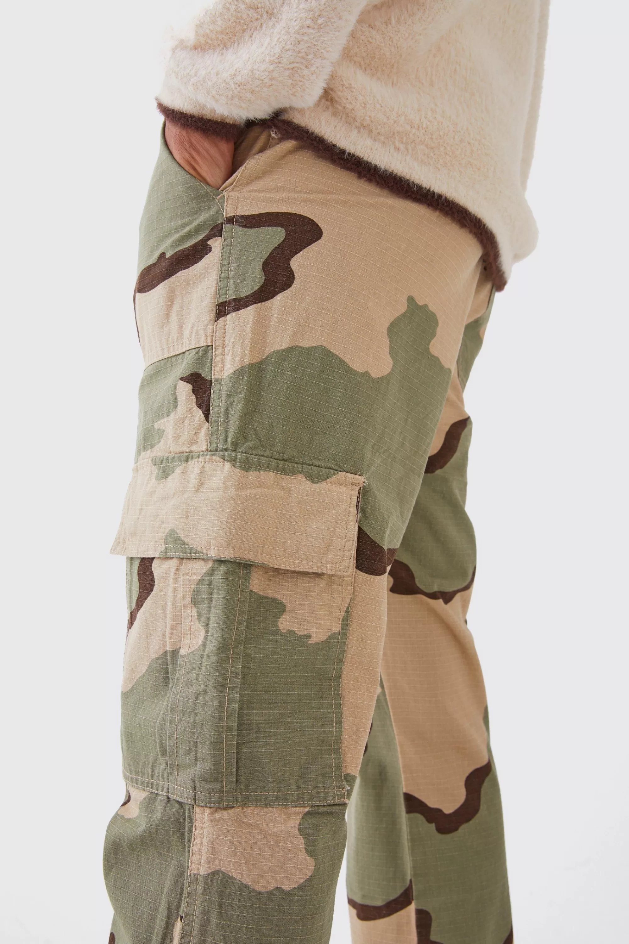 boohooMAN Straight Leg Camo Trouser | UK
