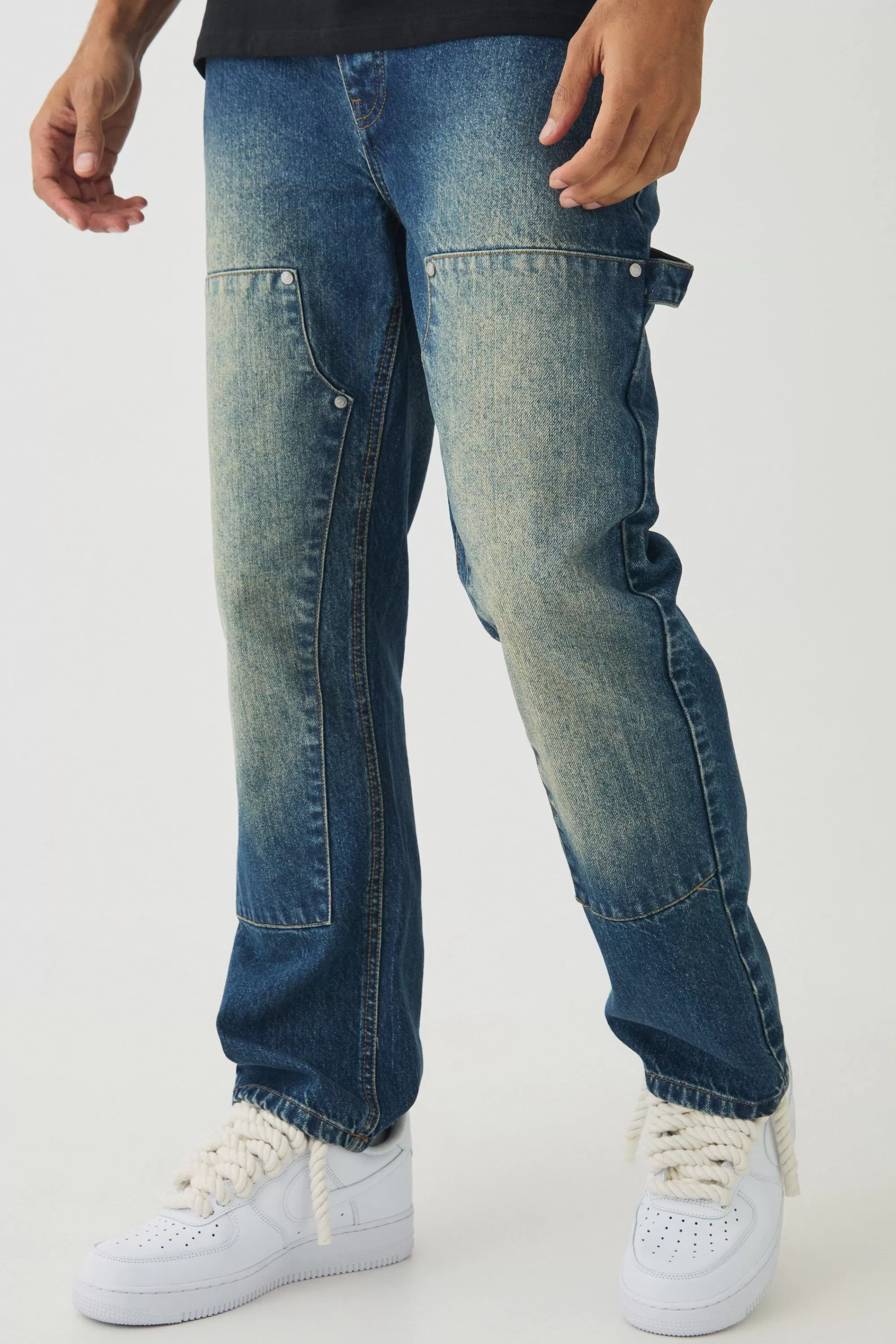 boohooMAN Straight Leg Carpenter Jeans | UK
