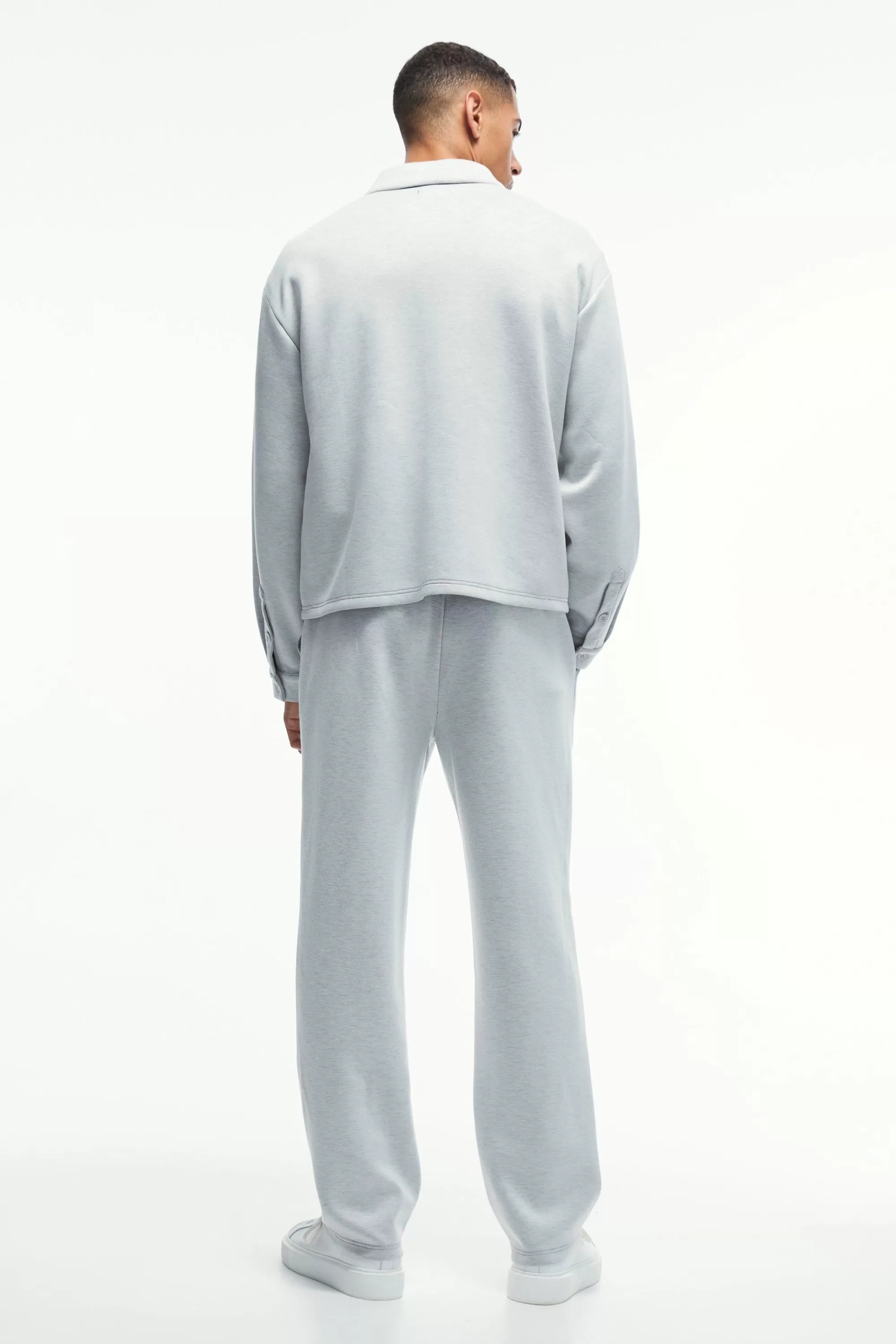 boohooMAN Straight Leg Pintuck Scuba Trouser | UK