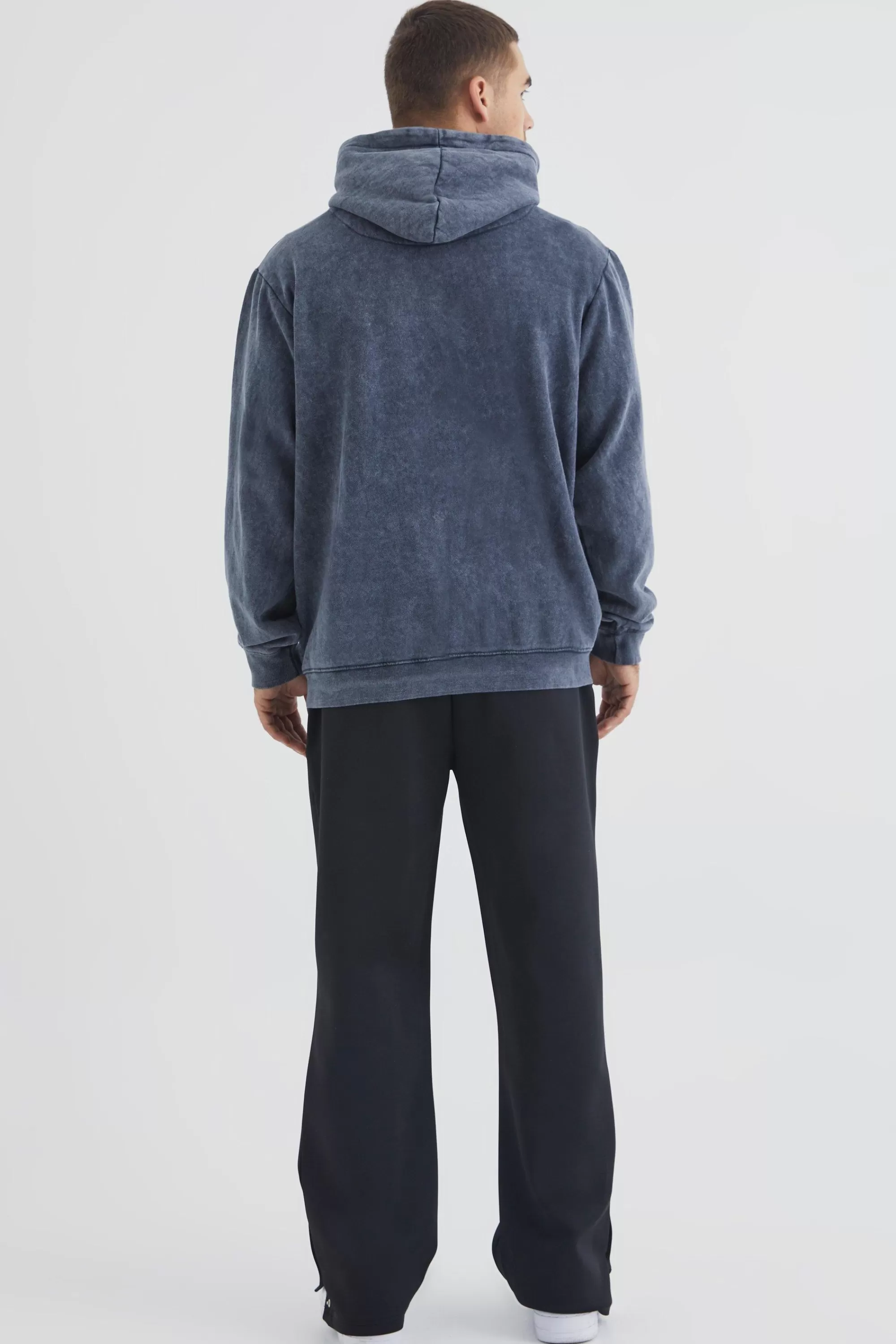 boohooMAN Straight Leg Popper Hem Scuba Joggers | UK