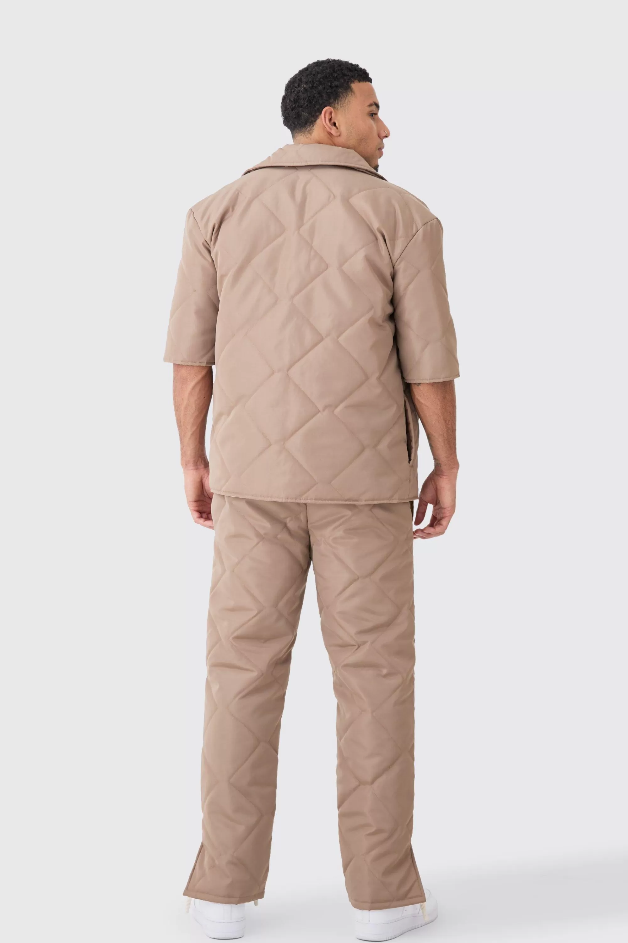 boohooMAN Straight Leg Quilted Trouser | UK