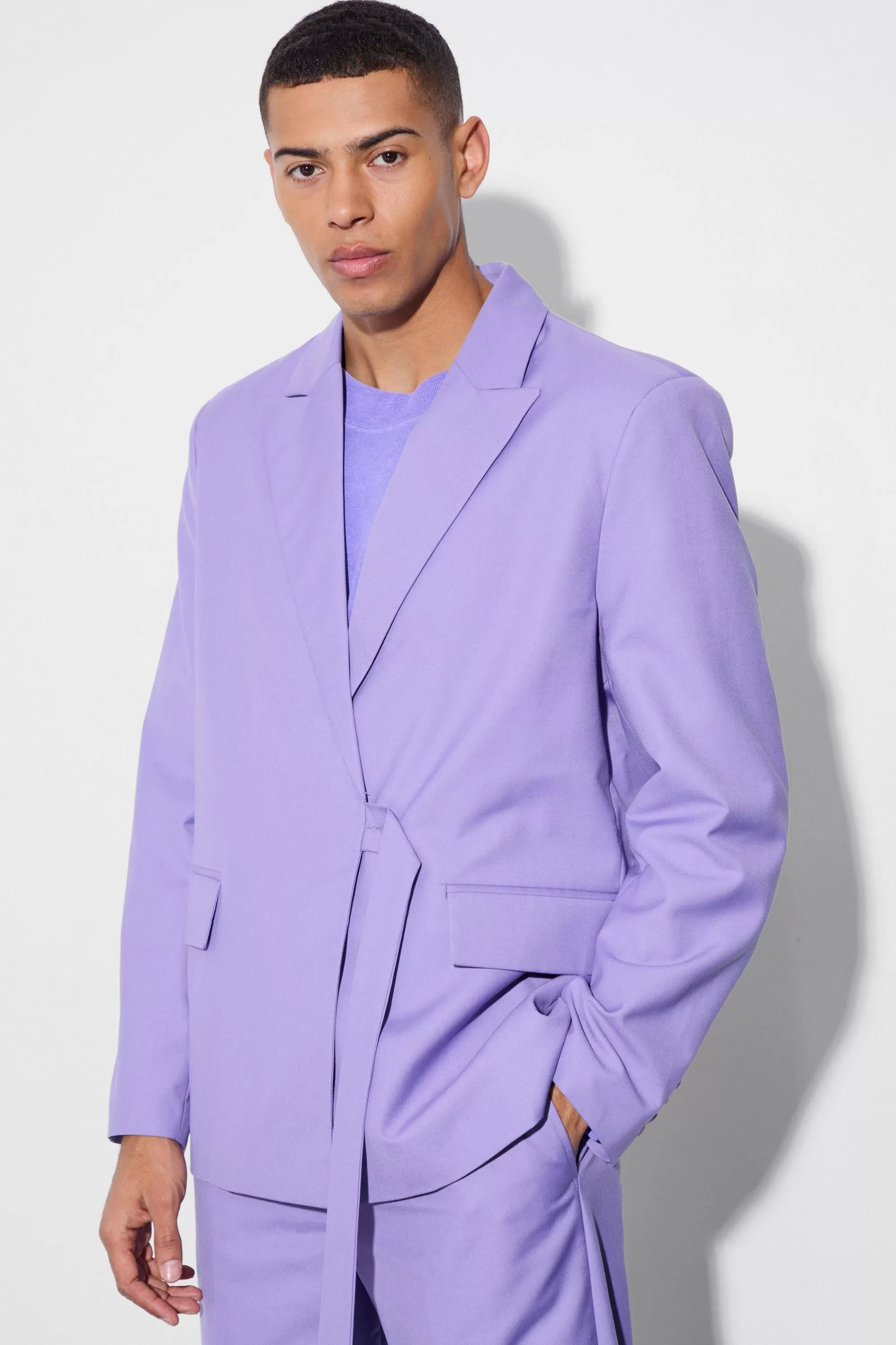 boohooMAN Strap Detail Oversized Blazer | UK