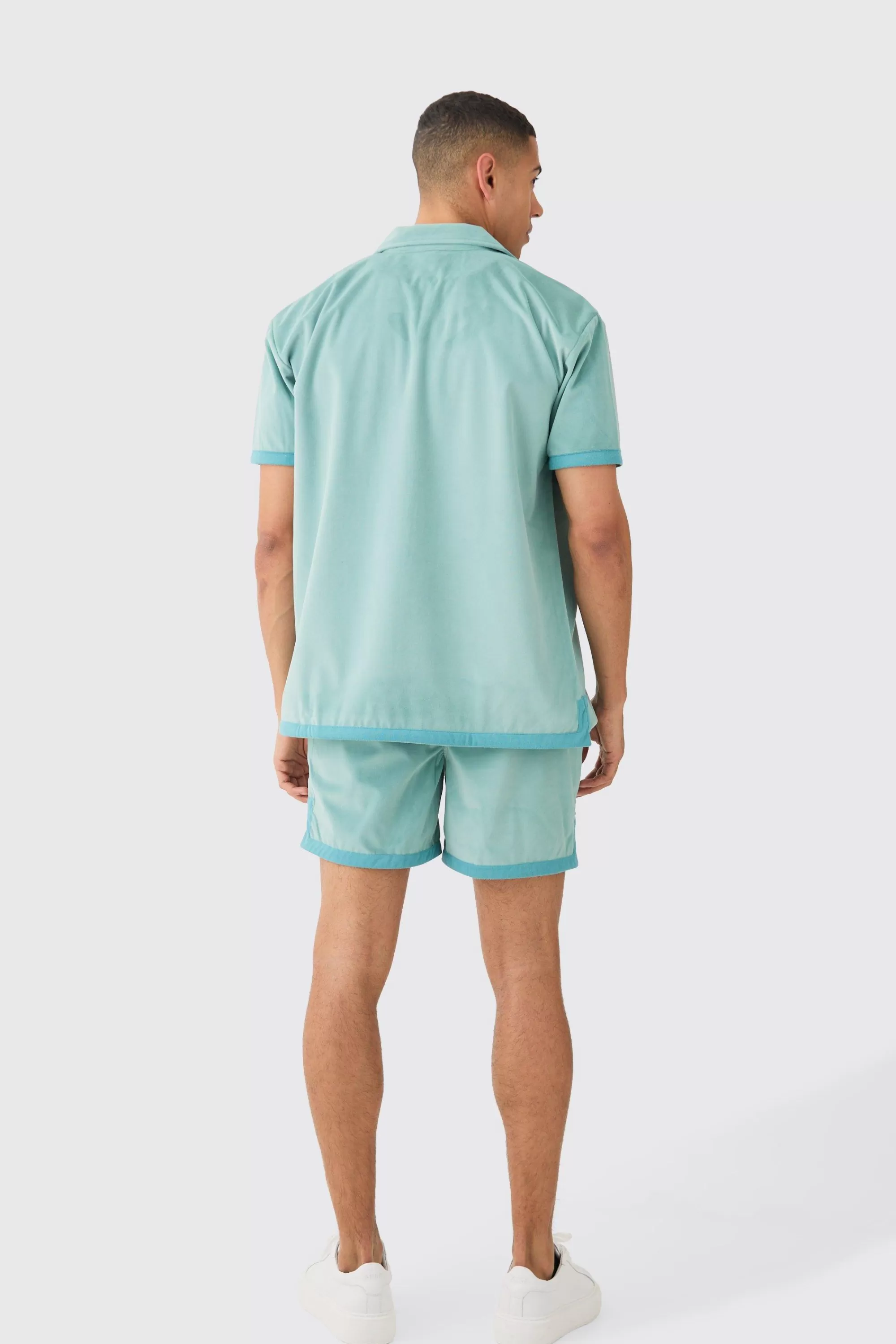 boohooMAN Suede Oversized Shirt And Short | UK