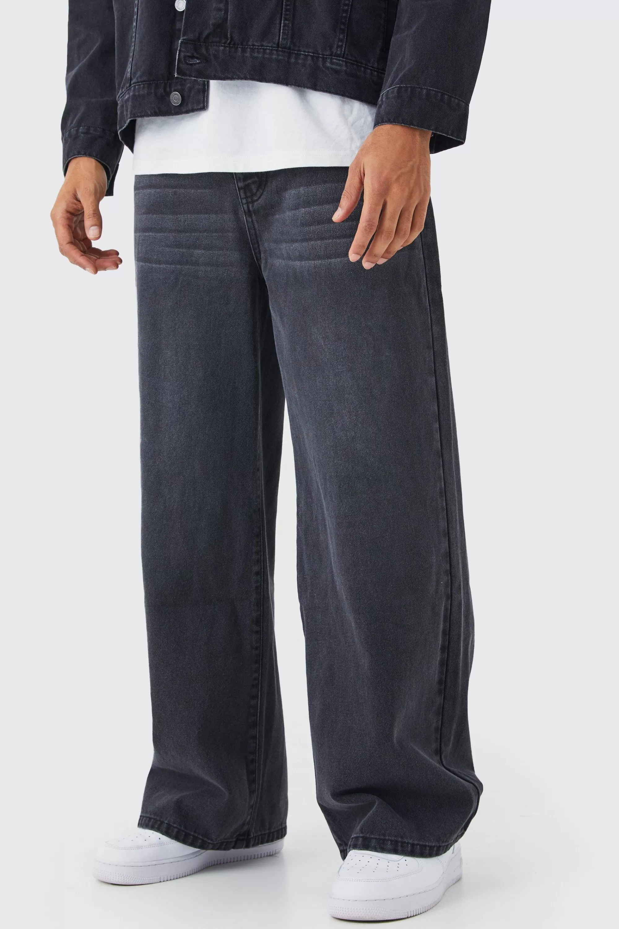 boohooMAN Super Baggy Rigid Jeans | UK