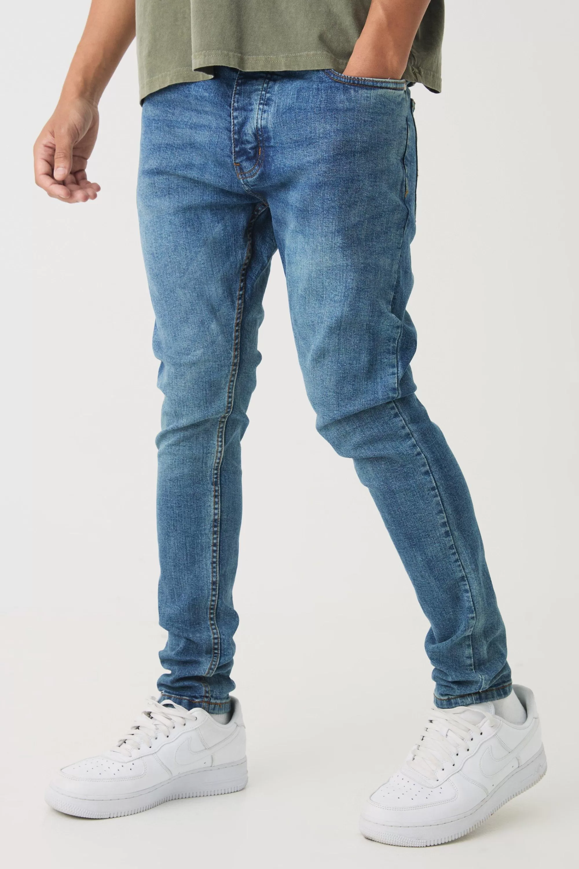boohooMAN Super Skinny Fit Stretch Jeans | UK