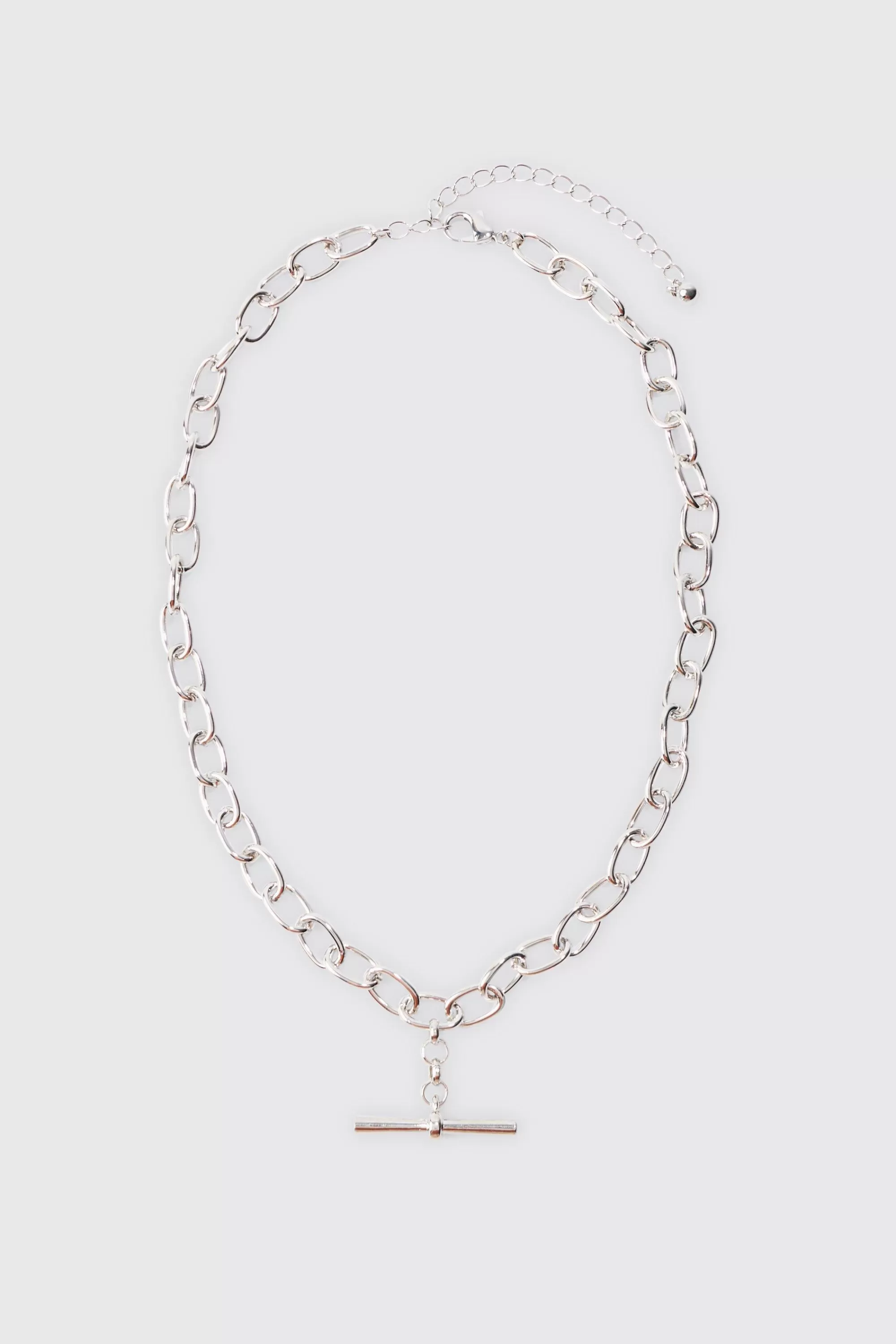 boohooMAN T Bar Chain Necklace In | UK