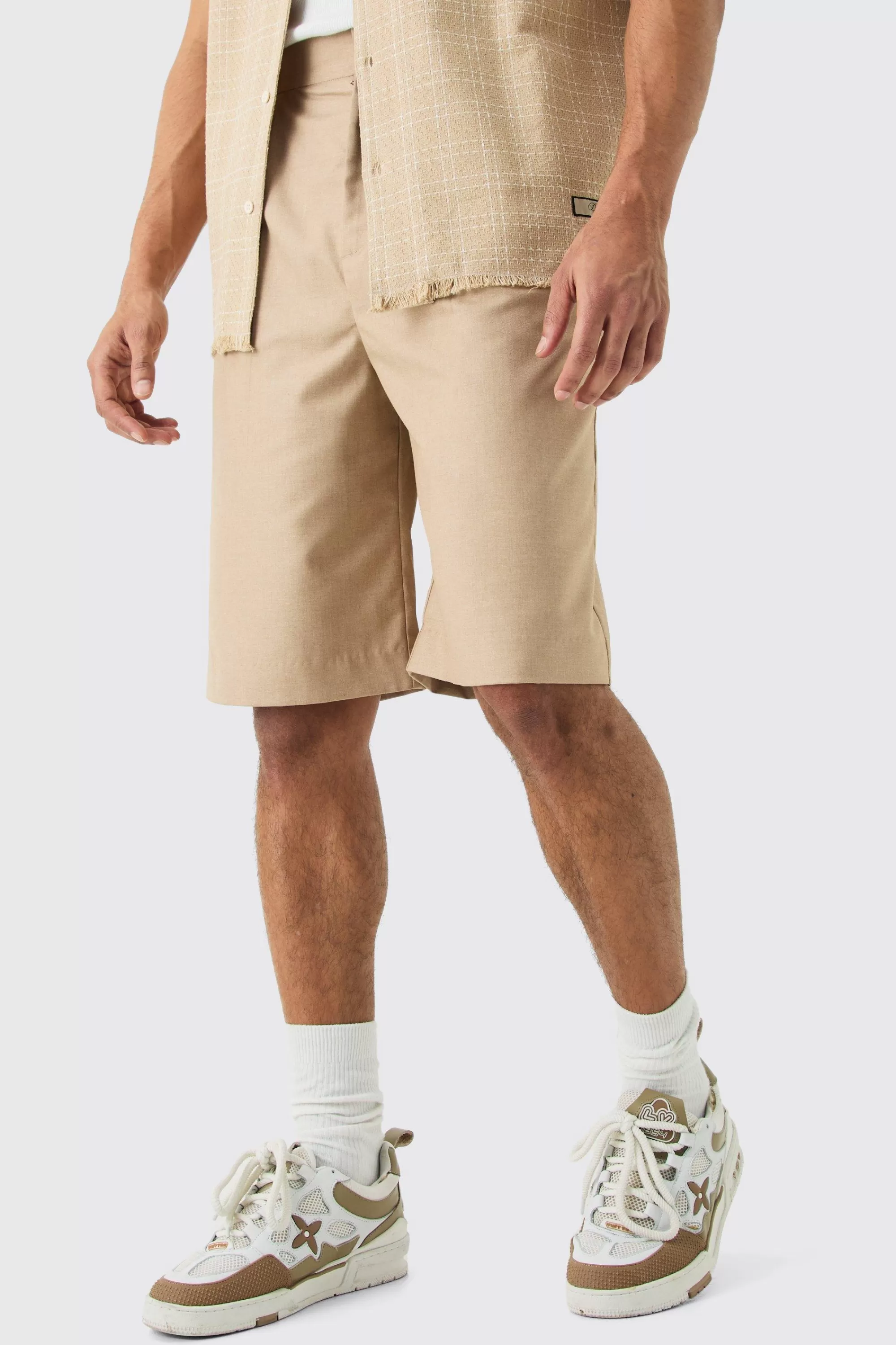 boohooMAN Tailored Pleated Front Jorts | UK