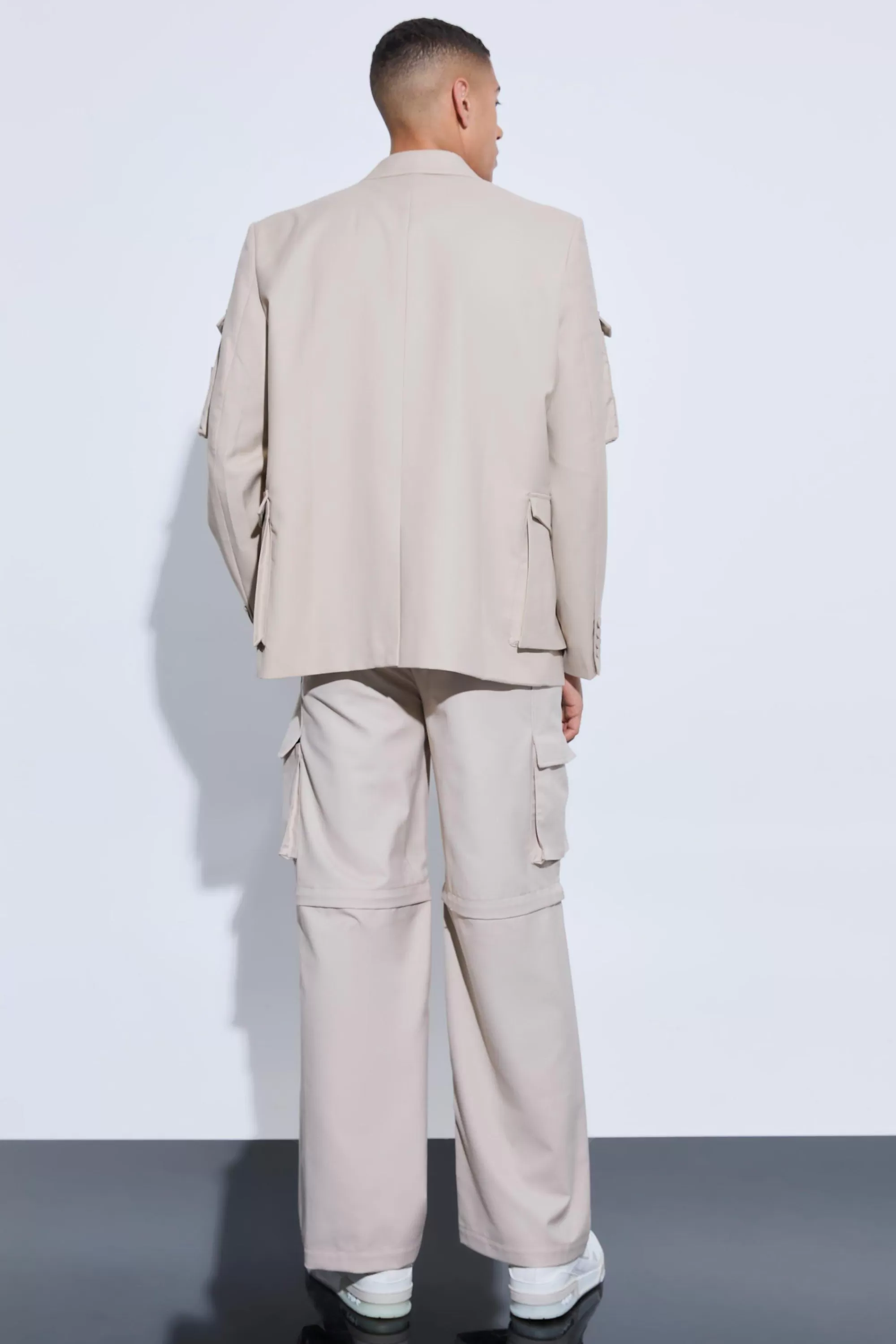 boohooMAN Tailored Zip Off Cargo Hybrid Trousers | UK