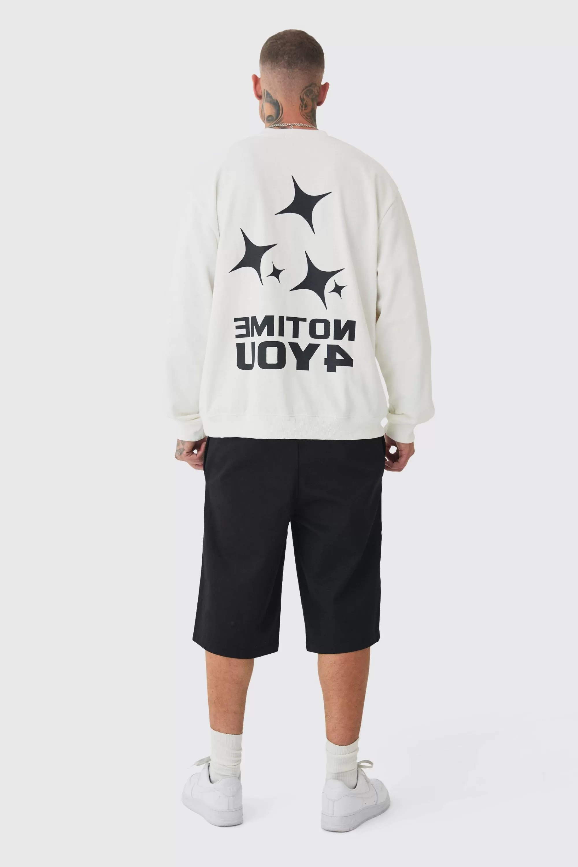 boohooMAN Tall Back Print Oversized Sweat | UK