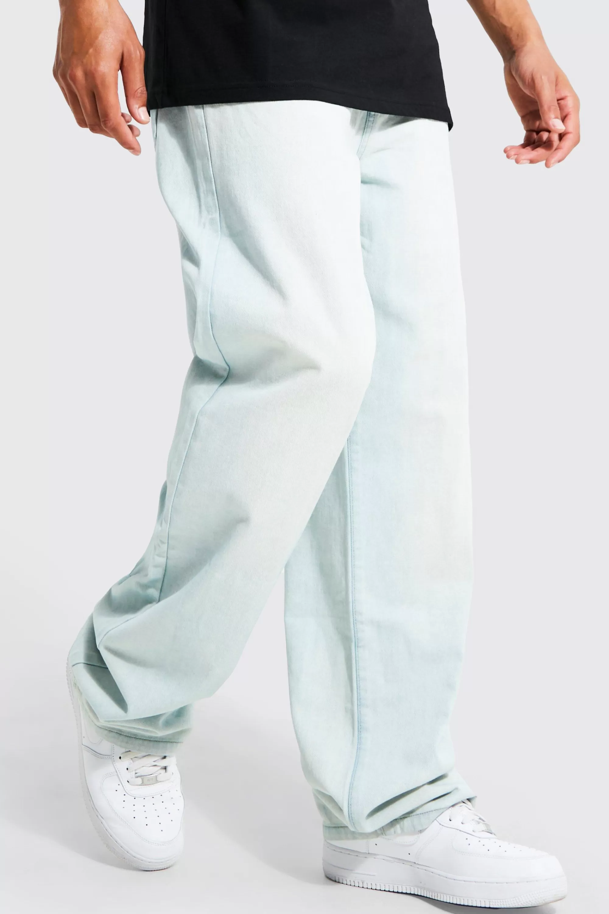 boohooMAN Tall Baggy Fit Rigid Denim Jean | UK
