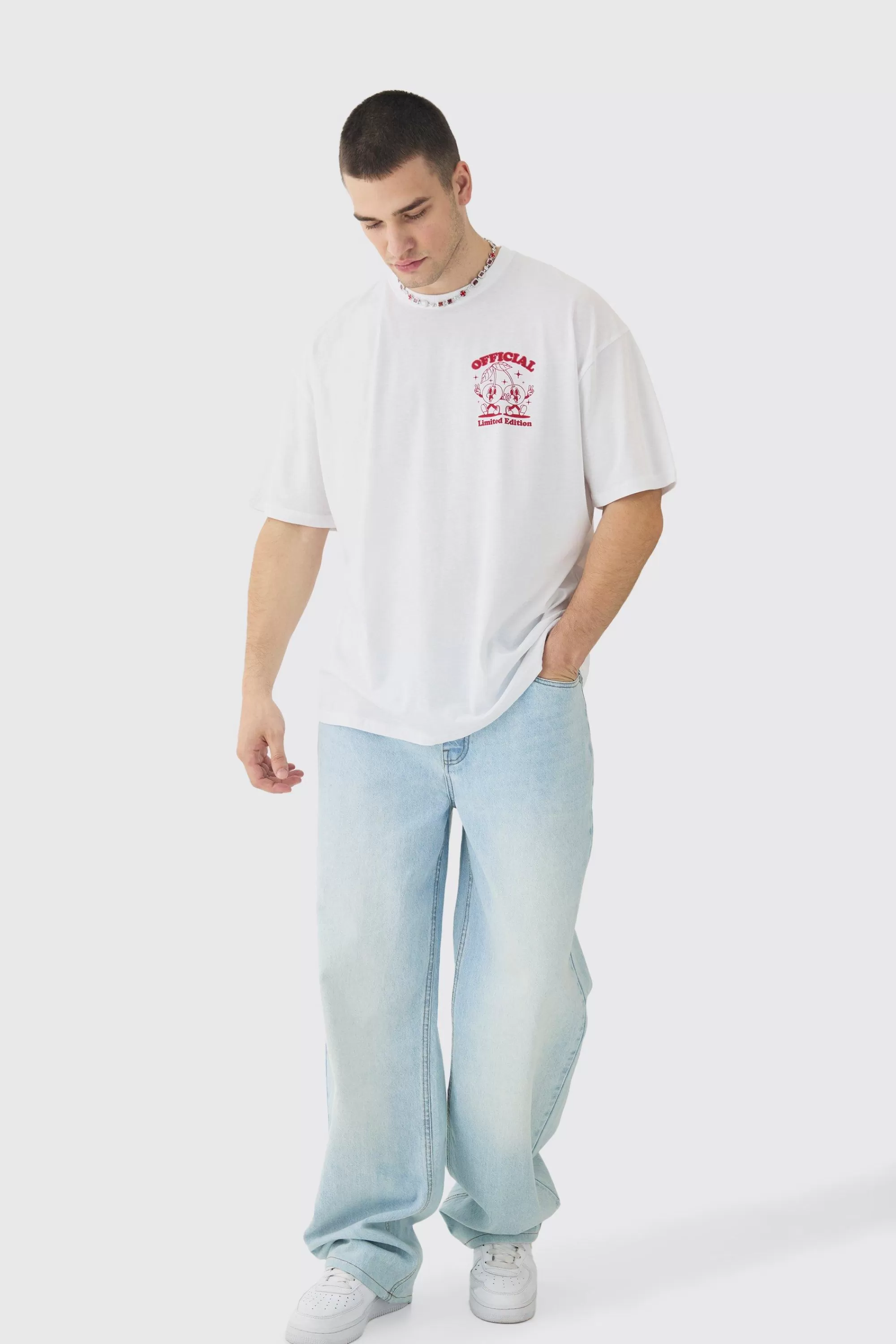 boohooMAN Tall Baggy Fit Rigid Denim Jean | UK