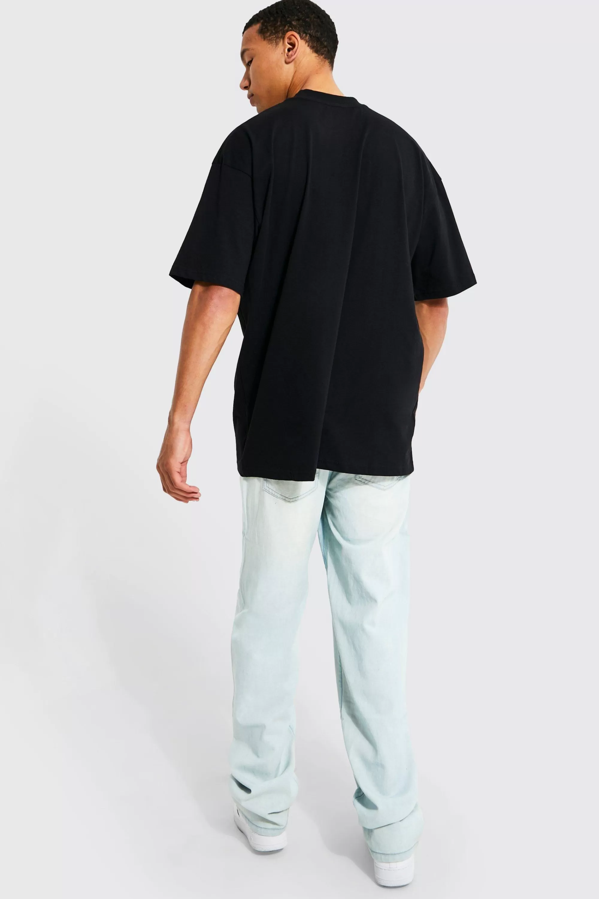 boohooMAN Tall Baggy Fit Rigid Denim Jean | UK