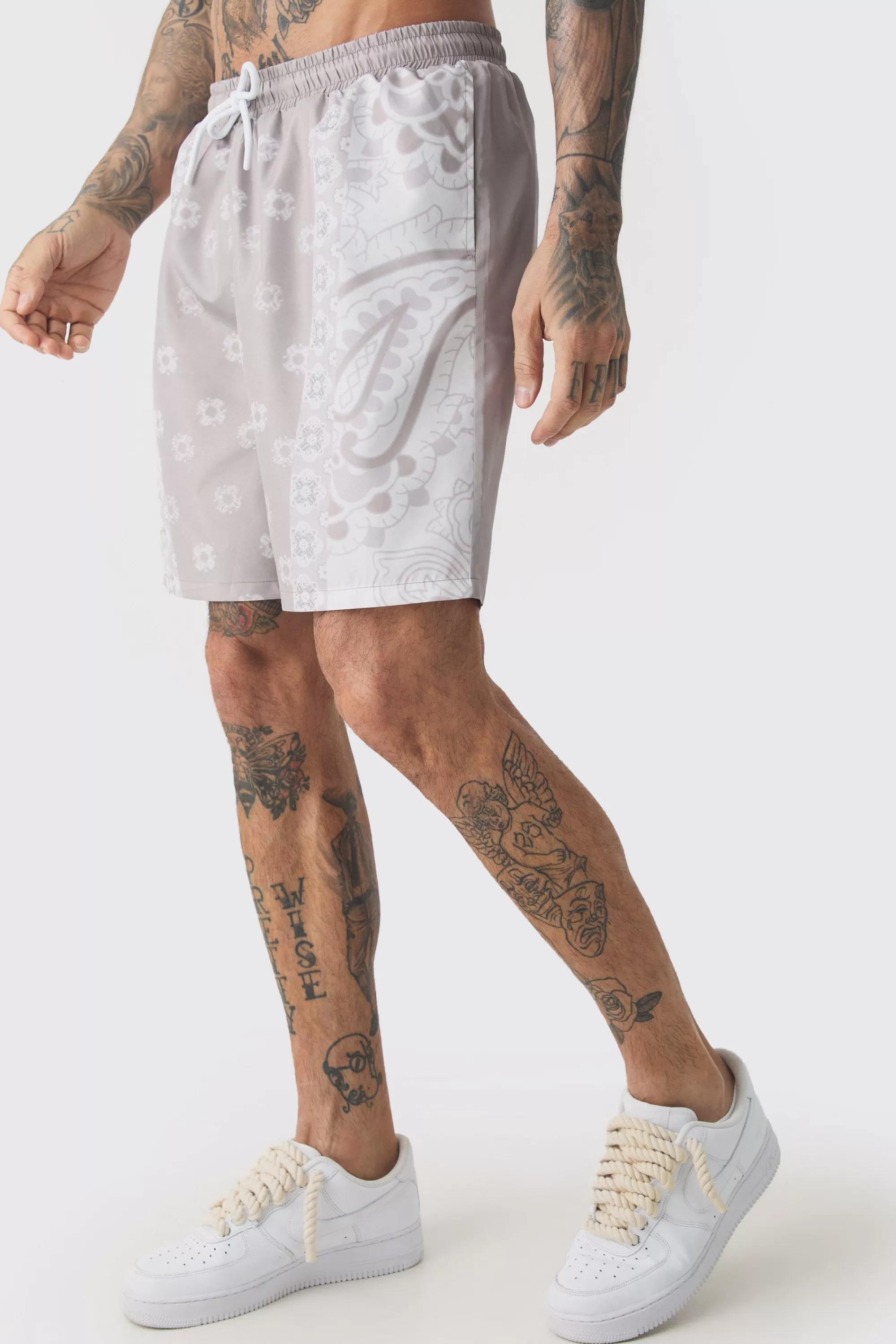 boohooMAN Tall Bandanna Printed Swim Shorts | UK