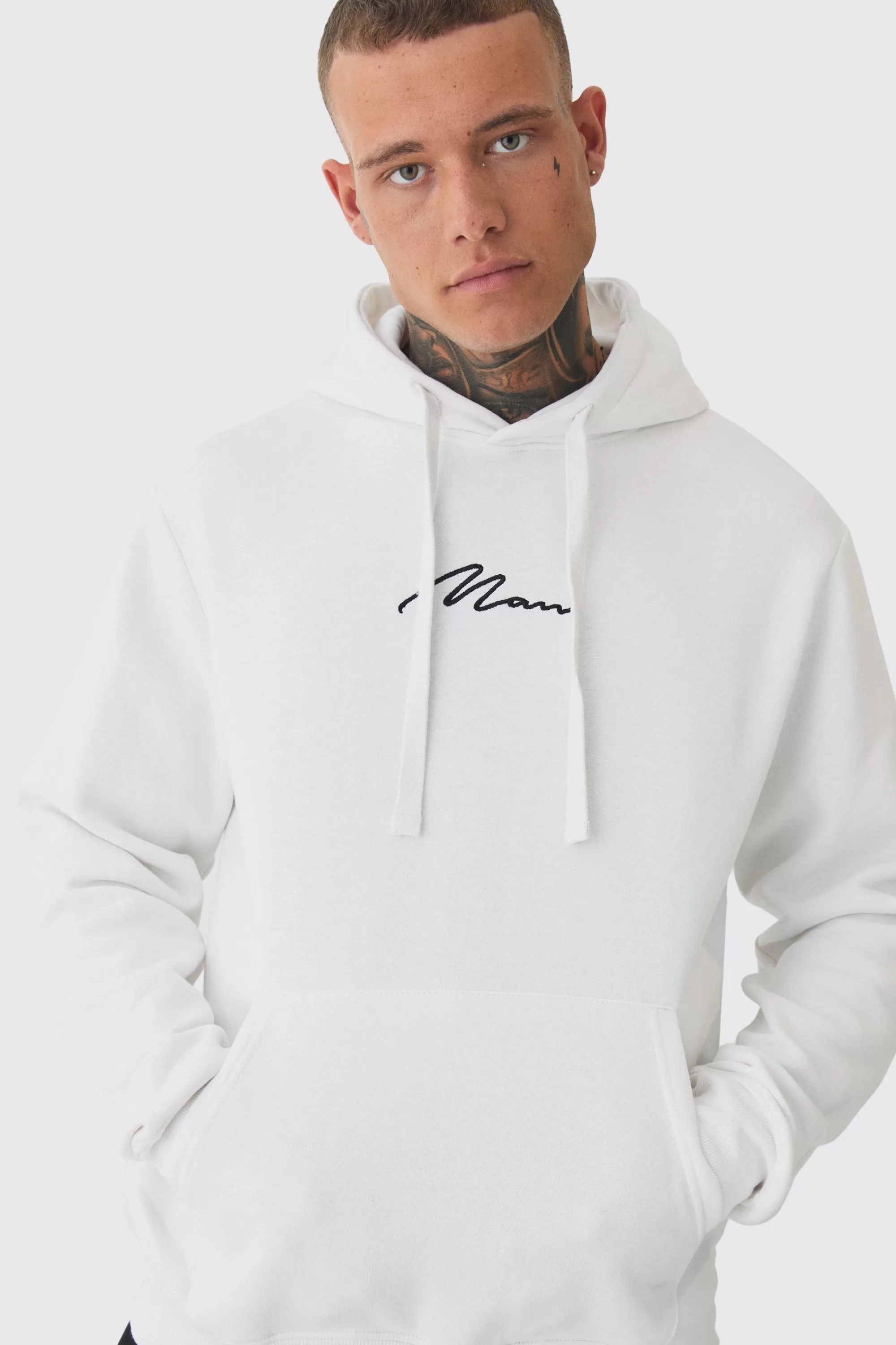 boohooMAN Tall Basic Man Signature Hoodie In | UK
