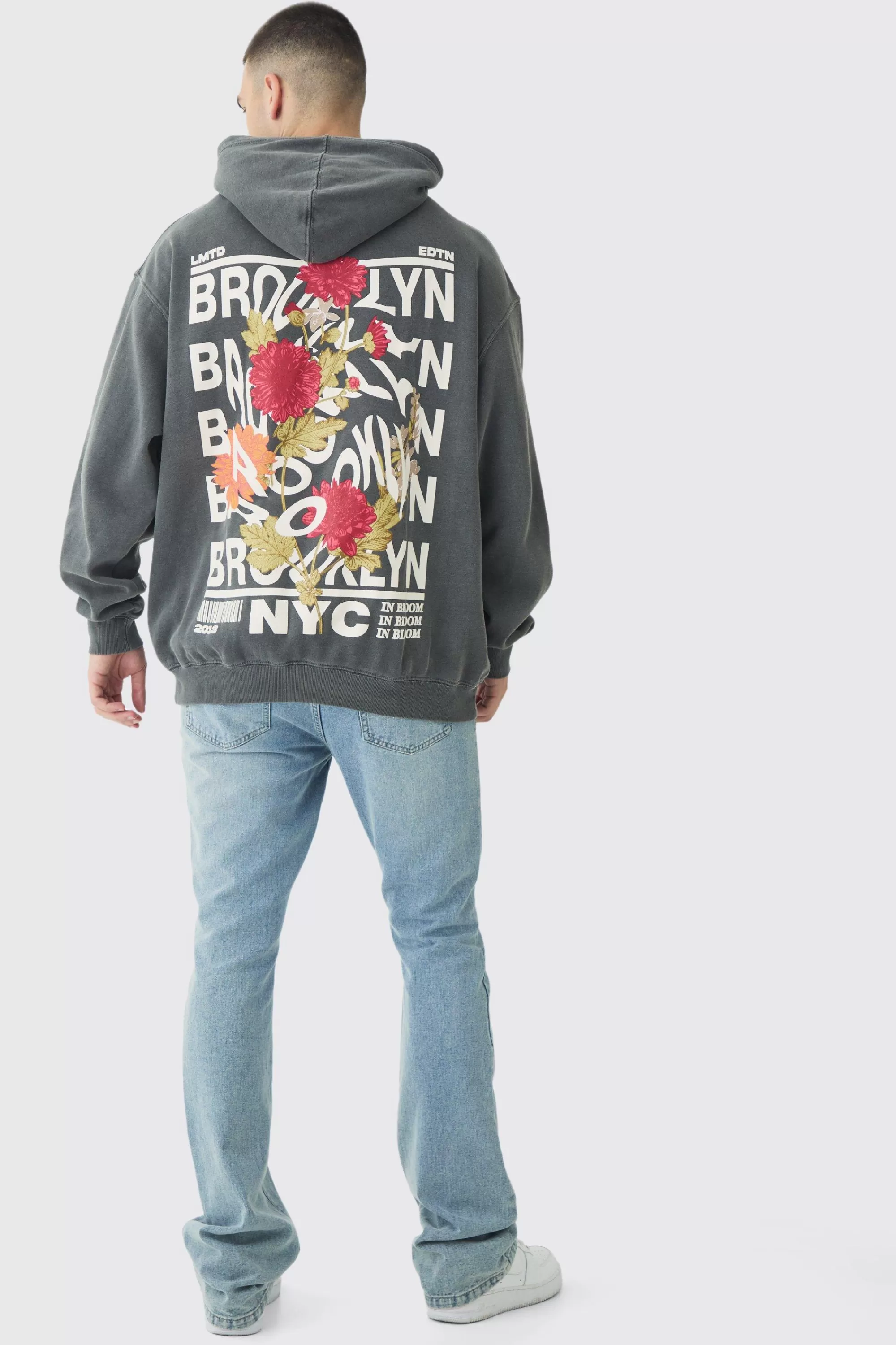 boohooMAN Tall Brooklyn Oversized Graphic Hoodie | UK