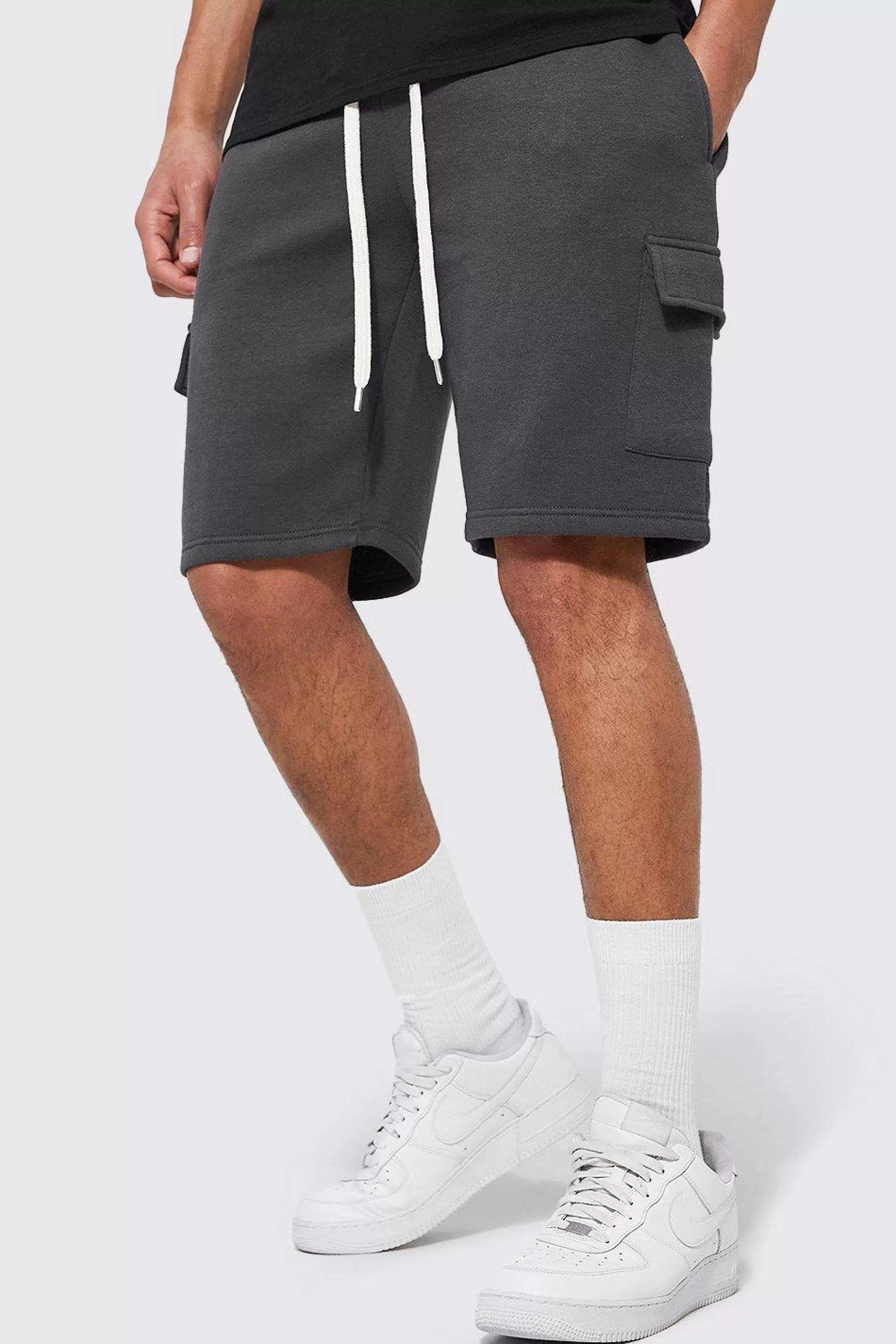boohooMAN Tall Cargo Short With Extended Drawcords | UK