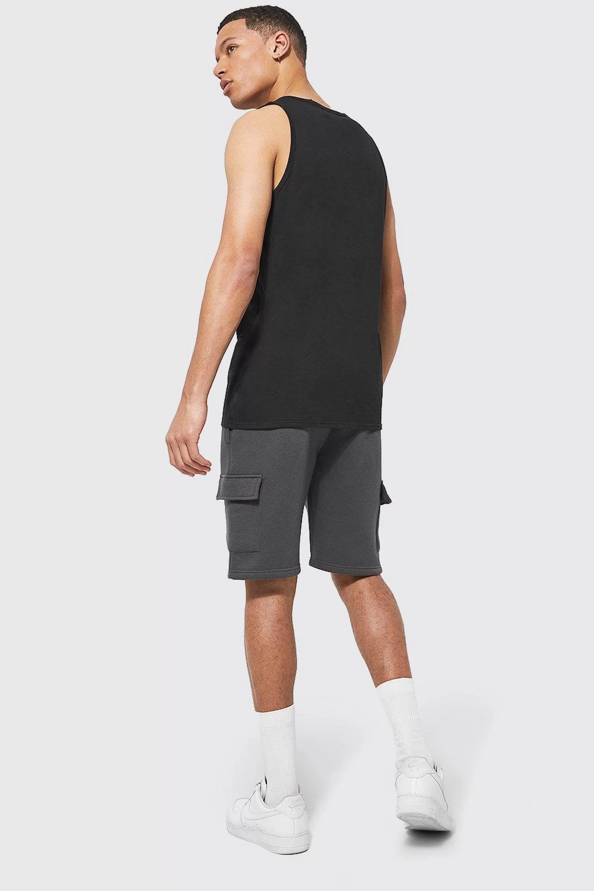 boohooMAN Tall Cargo Short With Extended Drawcords | UK