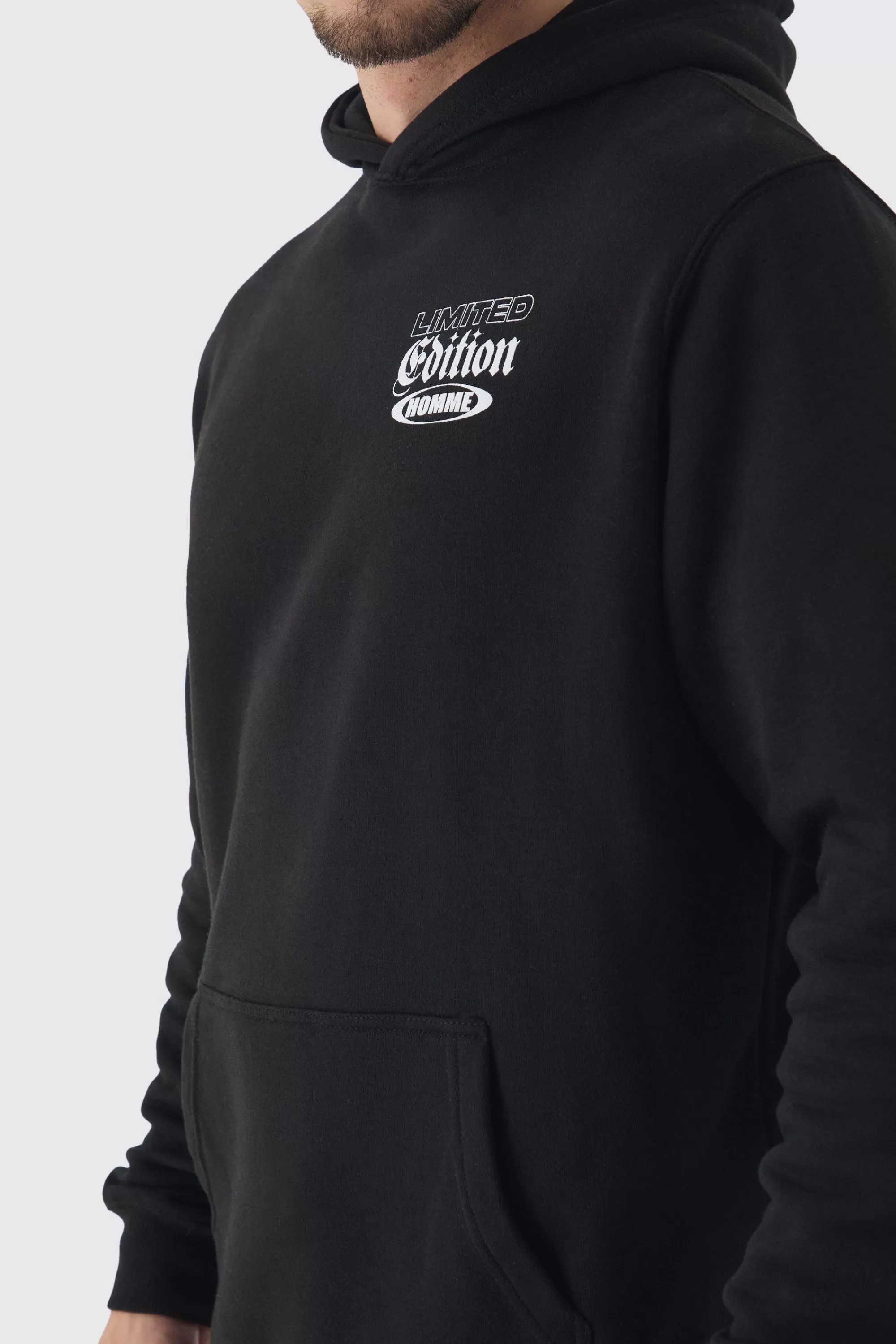 boohooMAN Tall Cherry Graphic Back Print Oversized Hoodie | UK