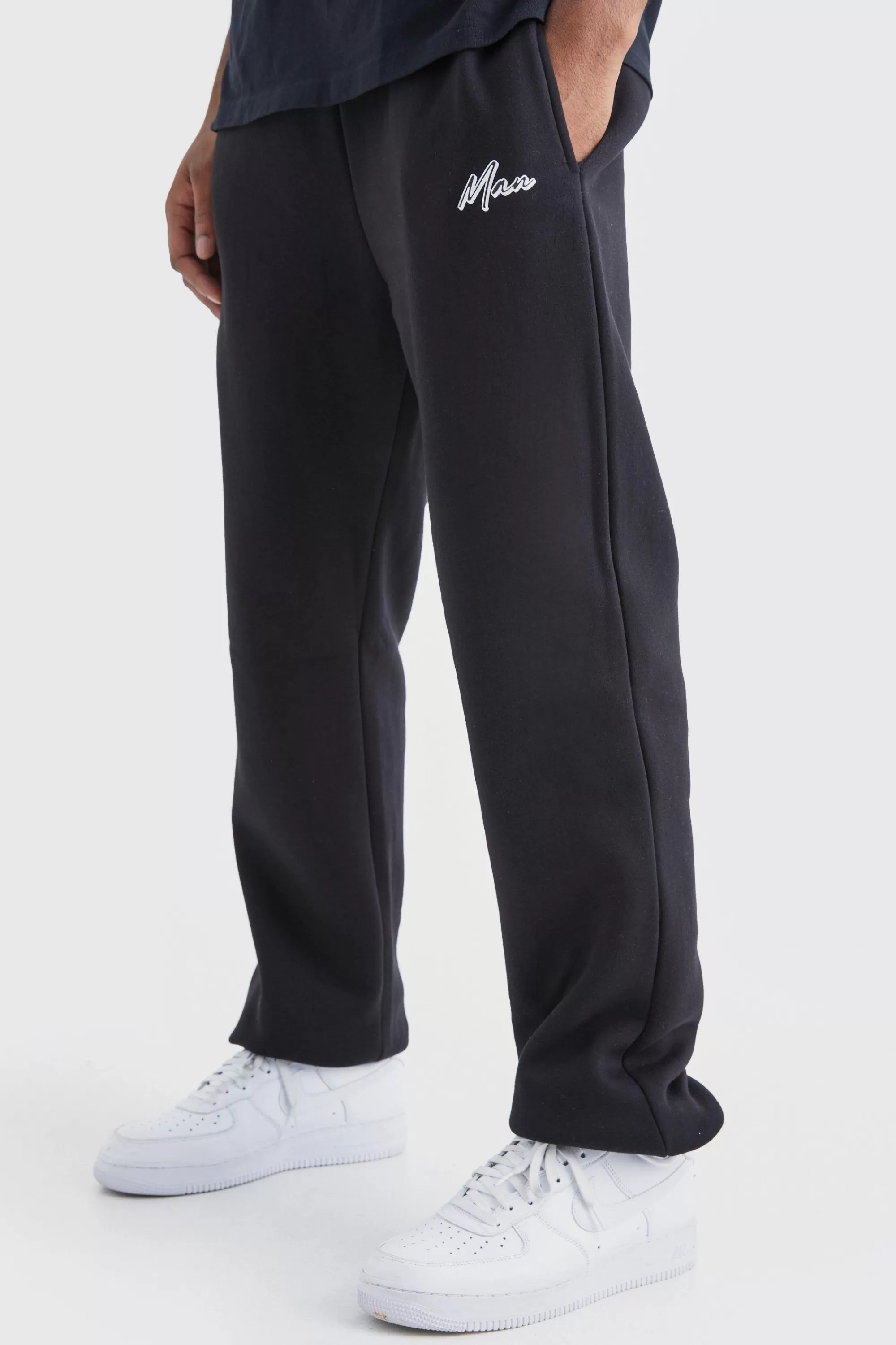 boohooMAN Tall Core Fit Man Signature Branded Jogger | UK