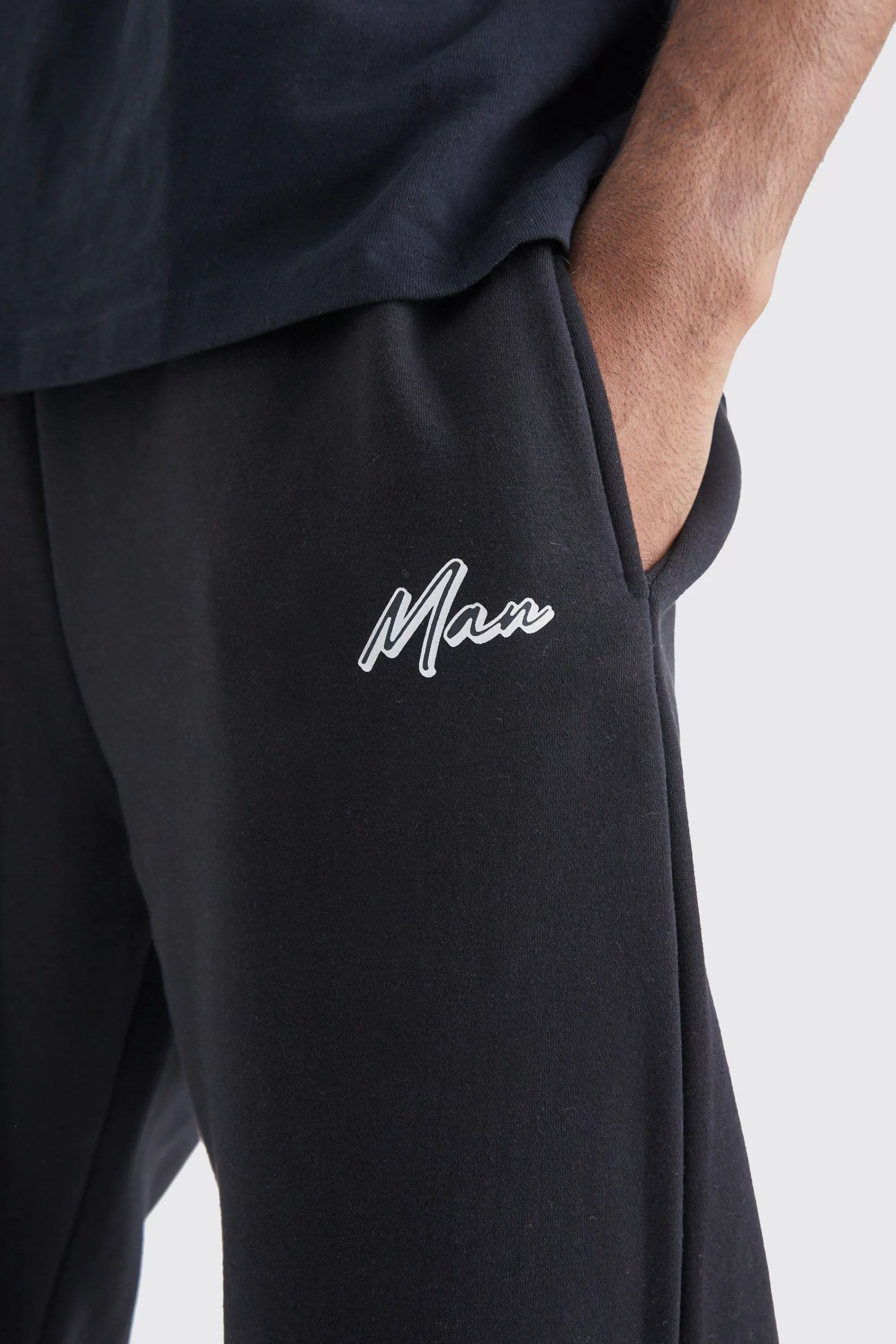 boohooMAN Tall Core Fit Man Signature Branded Jogger | UK