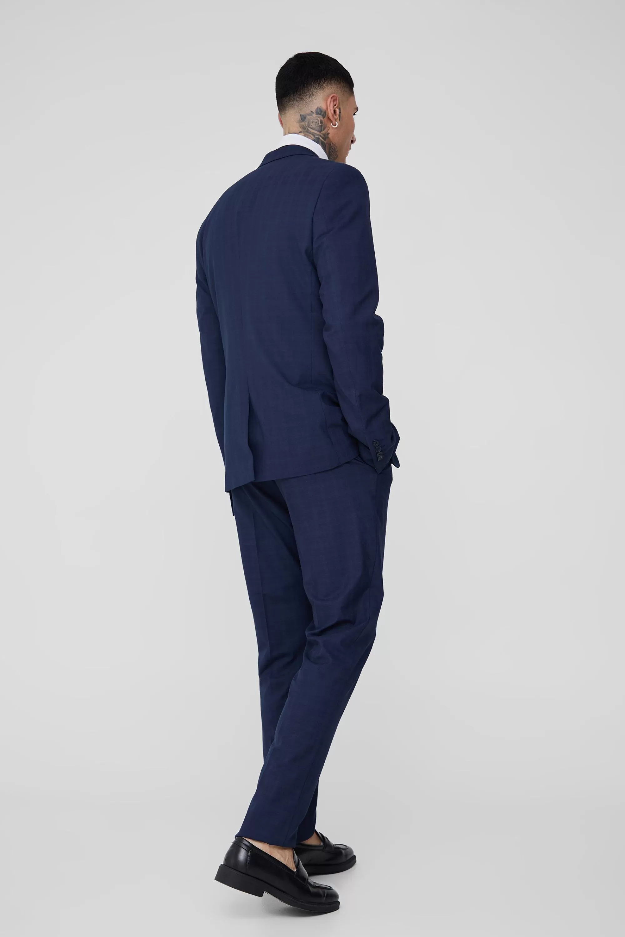 boohooMAN Tall Check Slim Fit Suit | UK