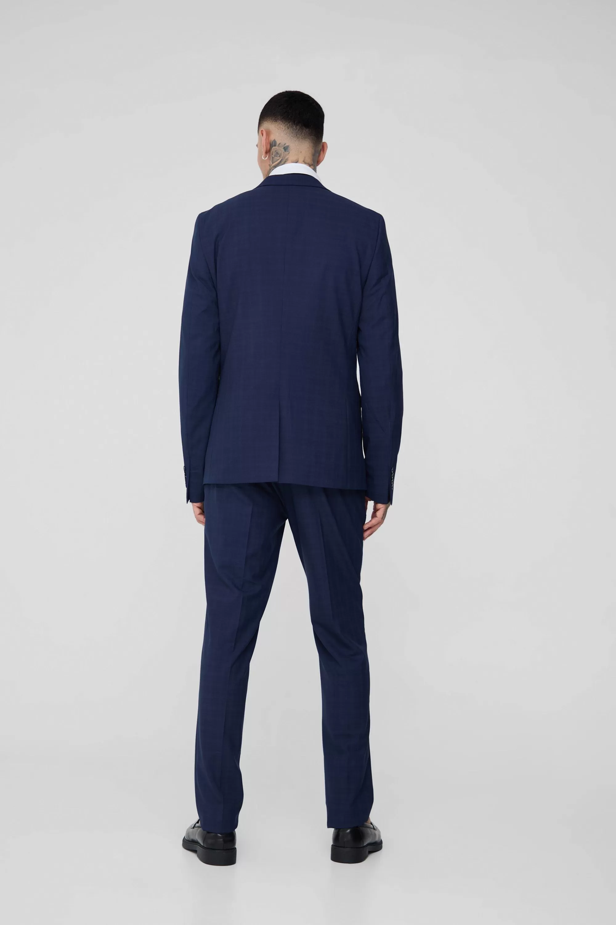 boohooMAN Tall Check Slim Fit Suit Trouser | UK
