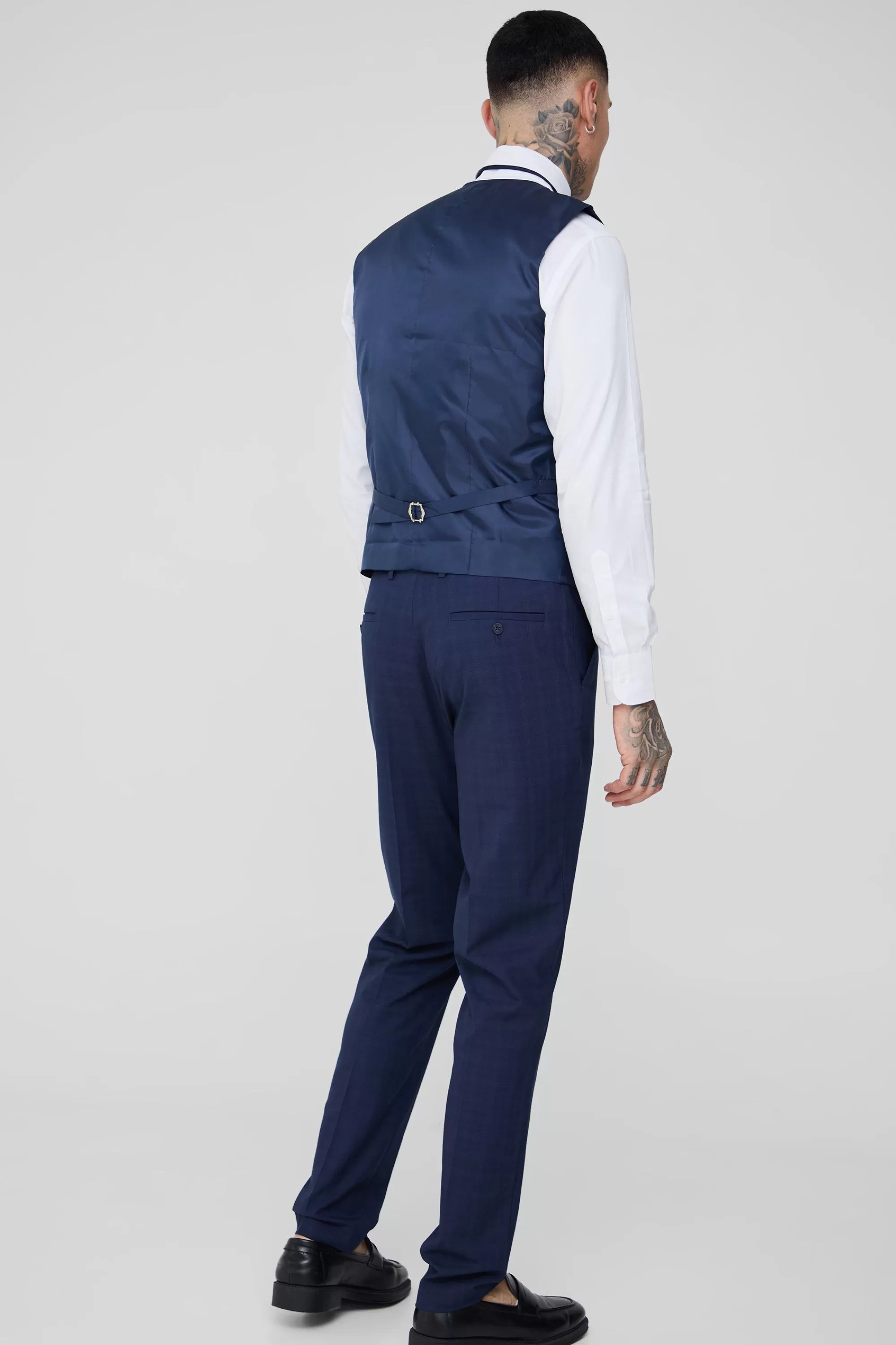 boohooMAN Tall Check Waistcoat | UK